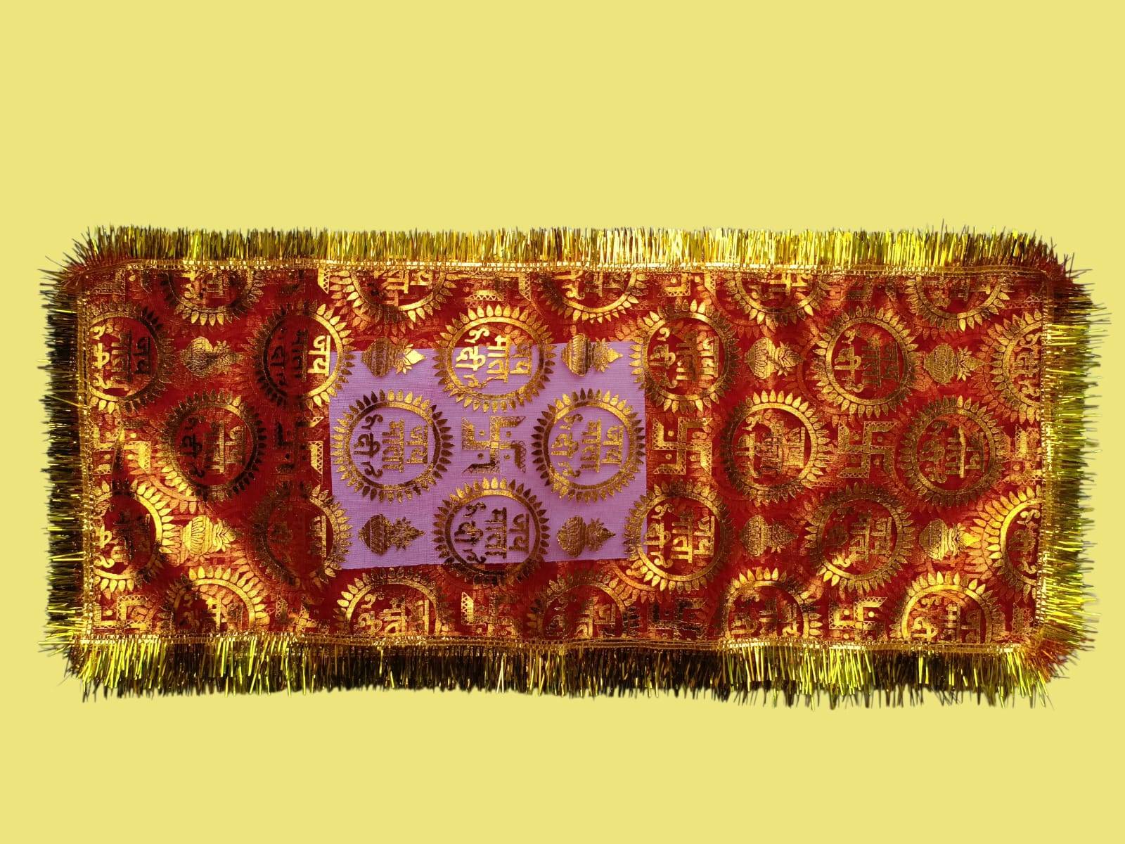 Mata Ki Chunari Foil Print On Tissue Net - Image 4