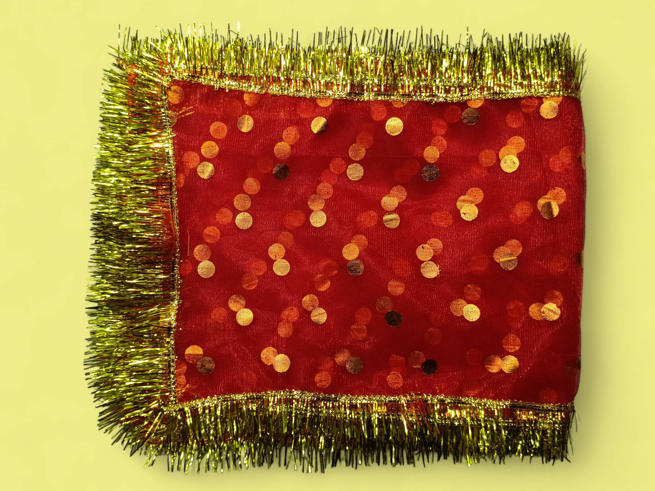 Mata Ki Chunari Foil Goli On Tissue Net - Image 1