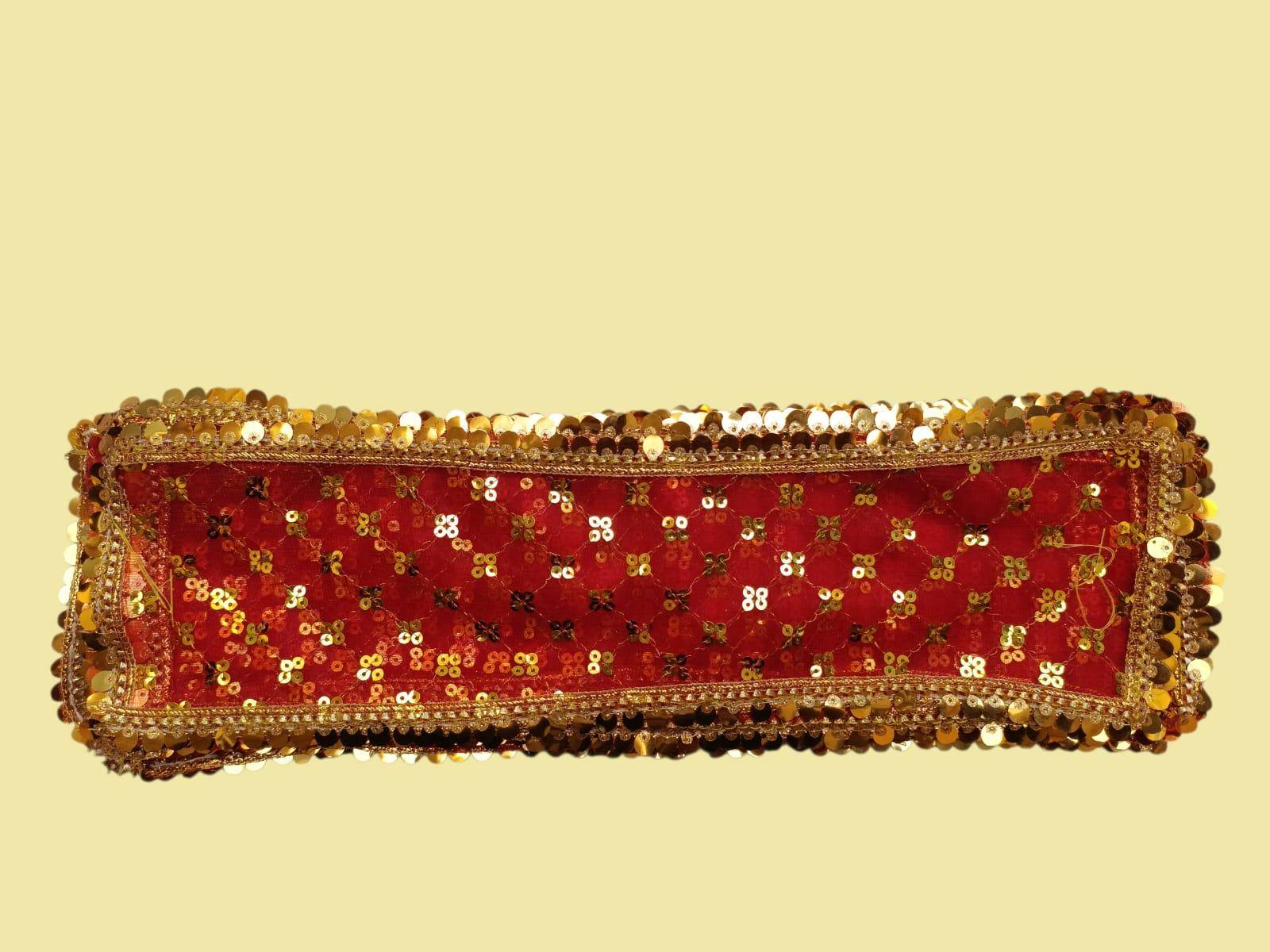 Mata Ki Chunari Sequin Work On Tissue Net - Image 2