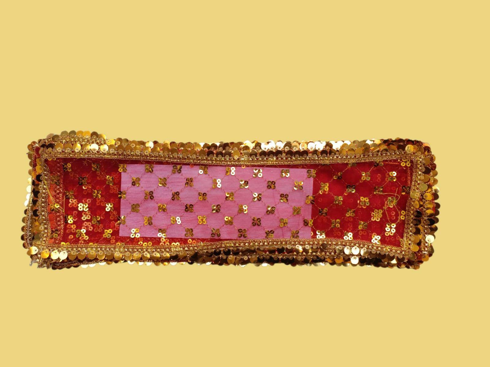 Mata Ki Chunari Sequin Work On Tissue Net - Image 3