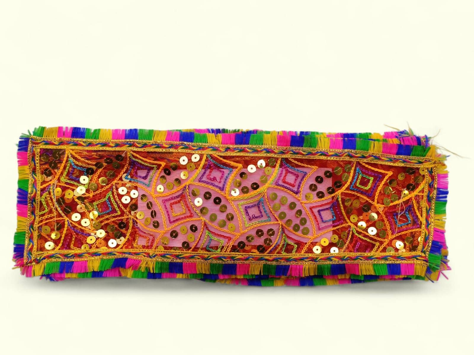 Mata Ki Chunari Sequin Work On Tissue Net - Image 3