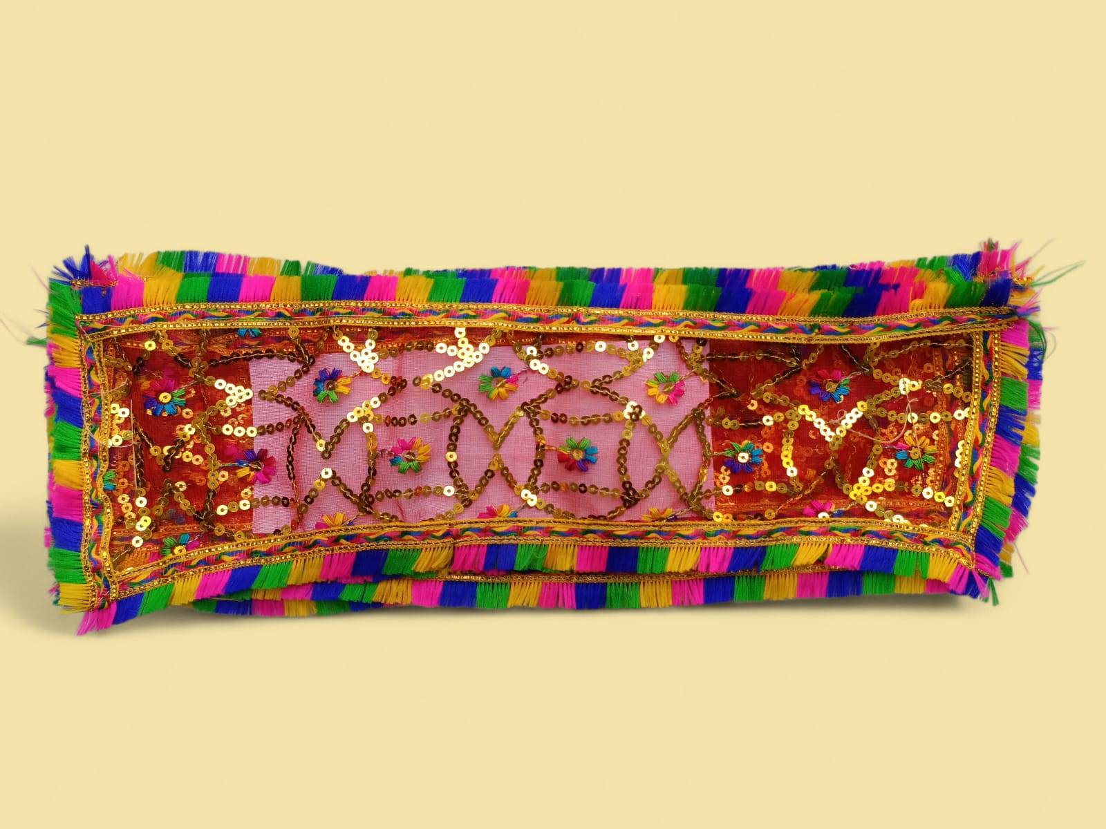 Mata Ki Chunari Sequin Work On Tissue Net - Image 3