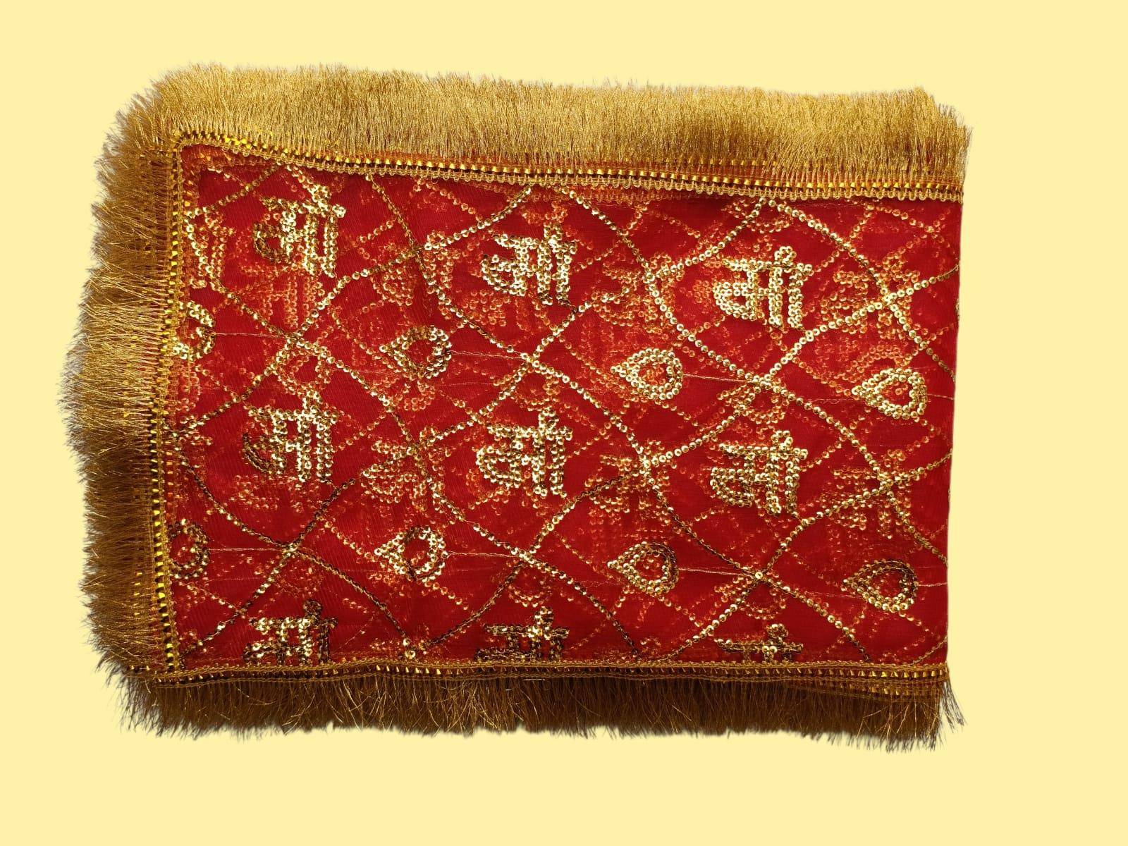 Mata Ki Chunari Sequin Work On Tissue Net - Image 1