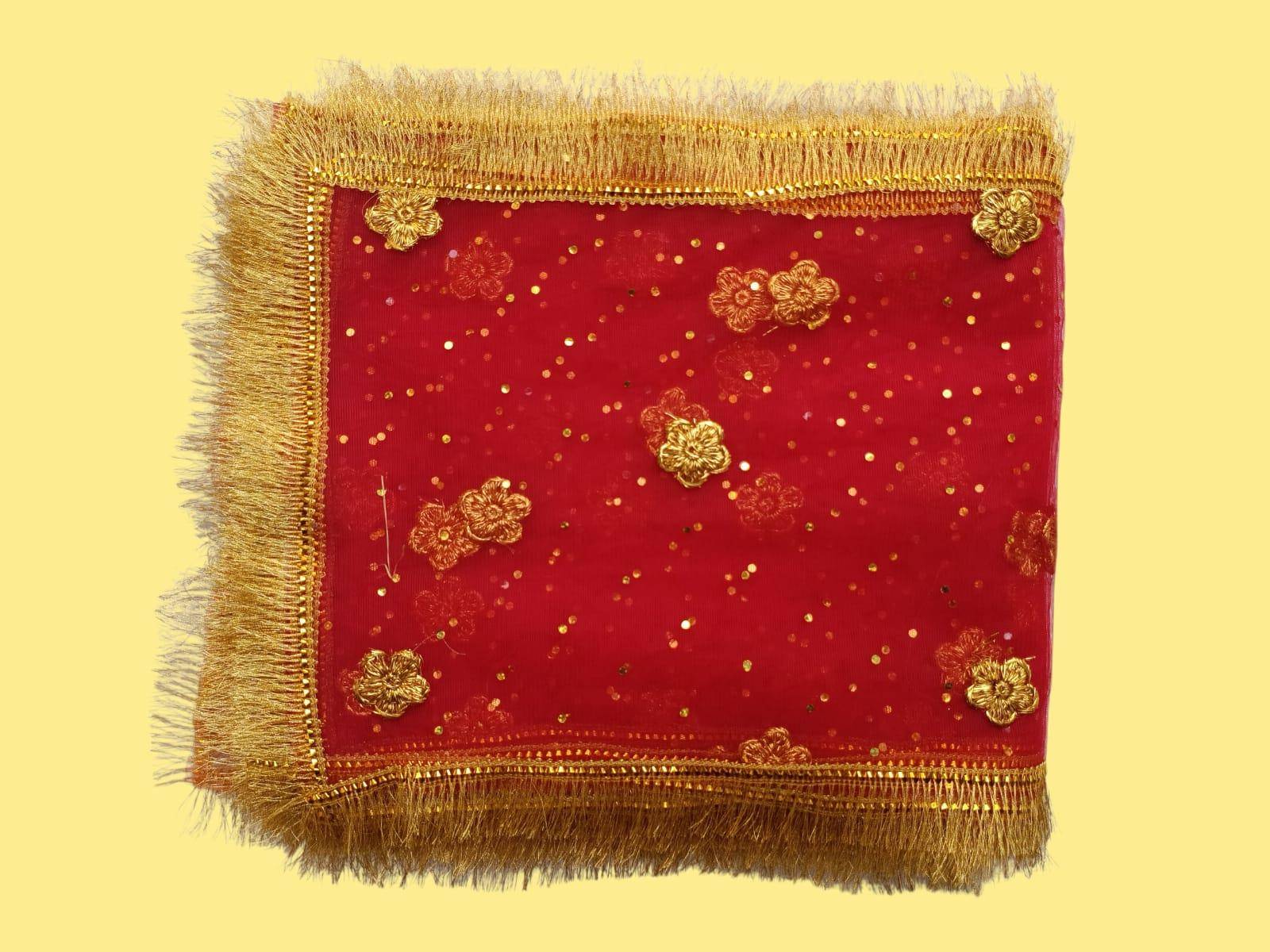 Mata Ki Chunari Thread Work On Mono Net - Image 1