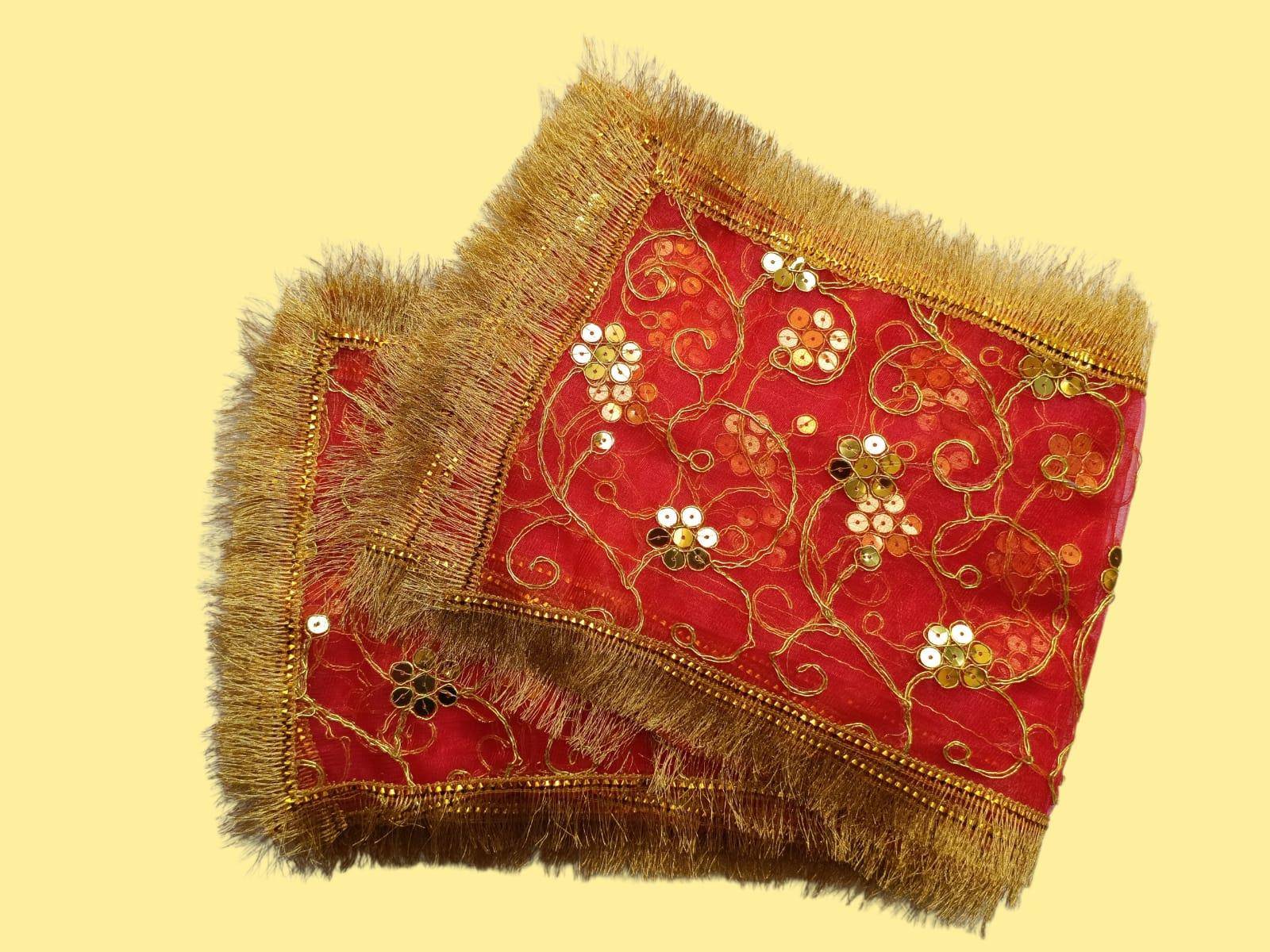  Mata Ki Chunari Sequin Work On Tissue Net RAJESHWARI TRADERS JANAKPURI CHOWK NEARDHOBIYAN MANDIR