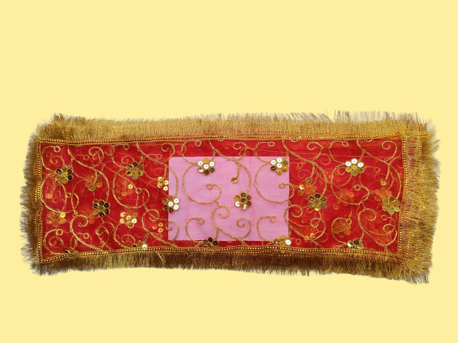 Mata Ki Chunari Sequin Work On Tissue Net - Image 3