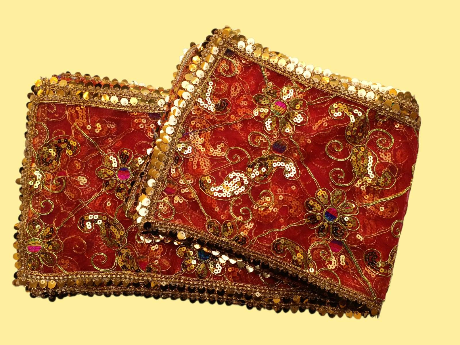  Mata Ki Chunari Sequin Work On Tissue Net RAJESHWARI TRADERS JANAKPURI CHOWK NEARDHOBIYAN MANDIR