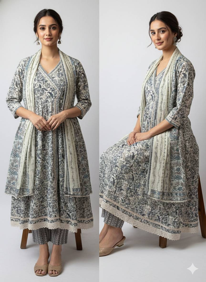  SHREE JI FASHION Anarkali Kurta Set in Maheshwar with Floral Print SHREE JI FASHION SHREE JI FASHION  MAHESHWAR TEHSIL  MAHESHWAR LANDMARK NEAR OF POOJARA SHOWROOM