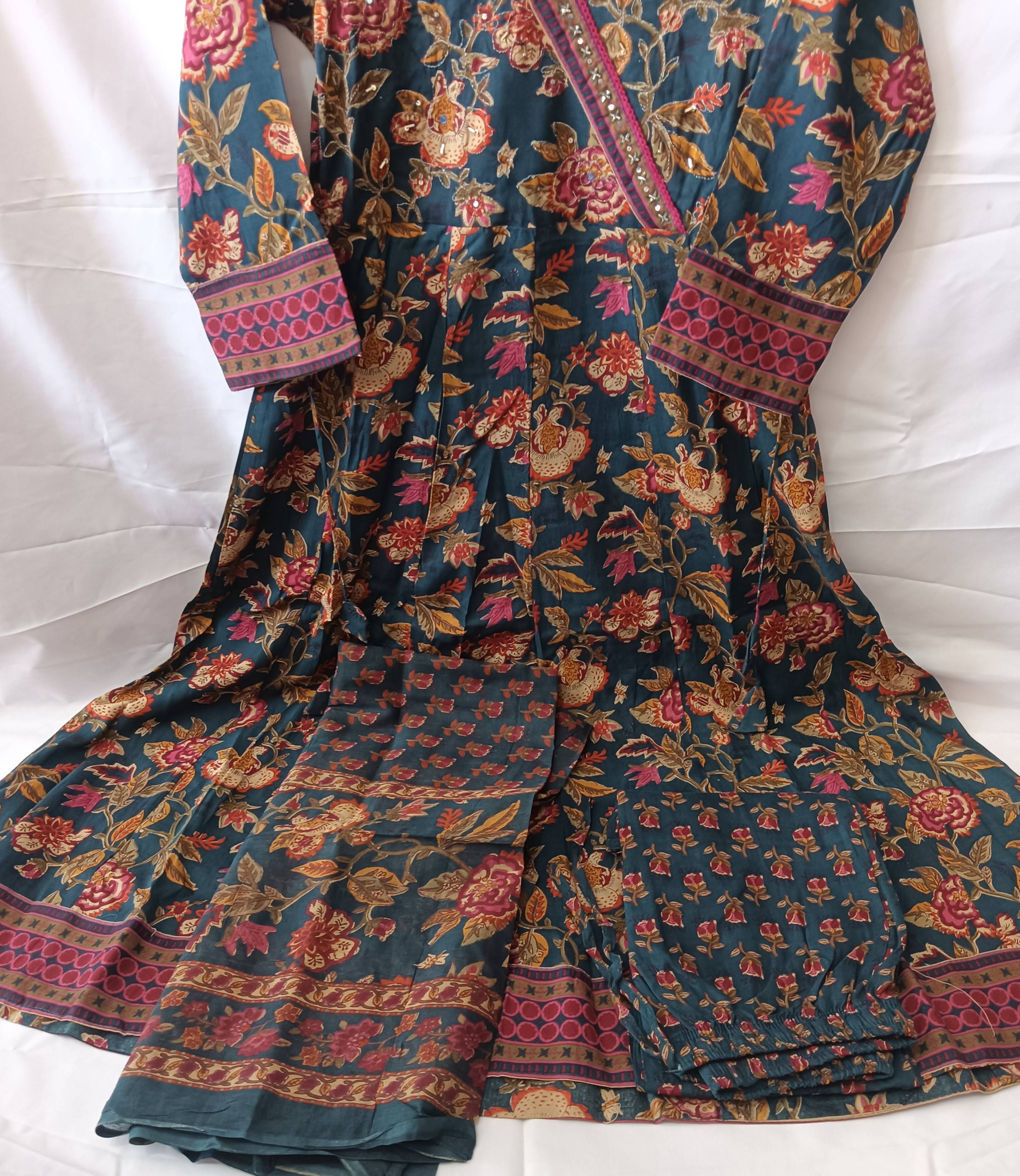 SHREE JI FASHION Floral Printed Anarkali Kurta in Maheshwar - Chic & Comfortable - Image 2