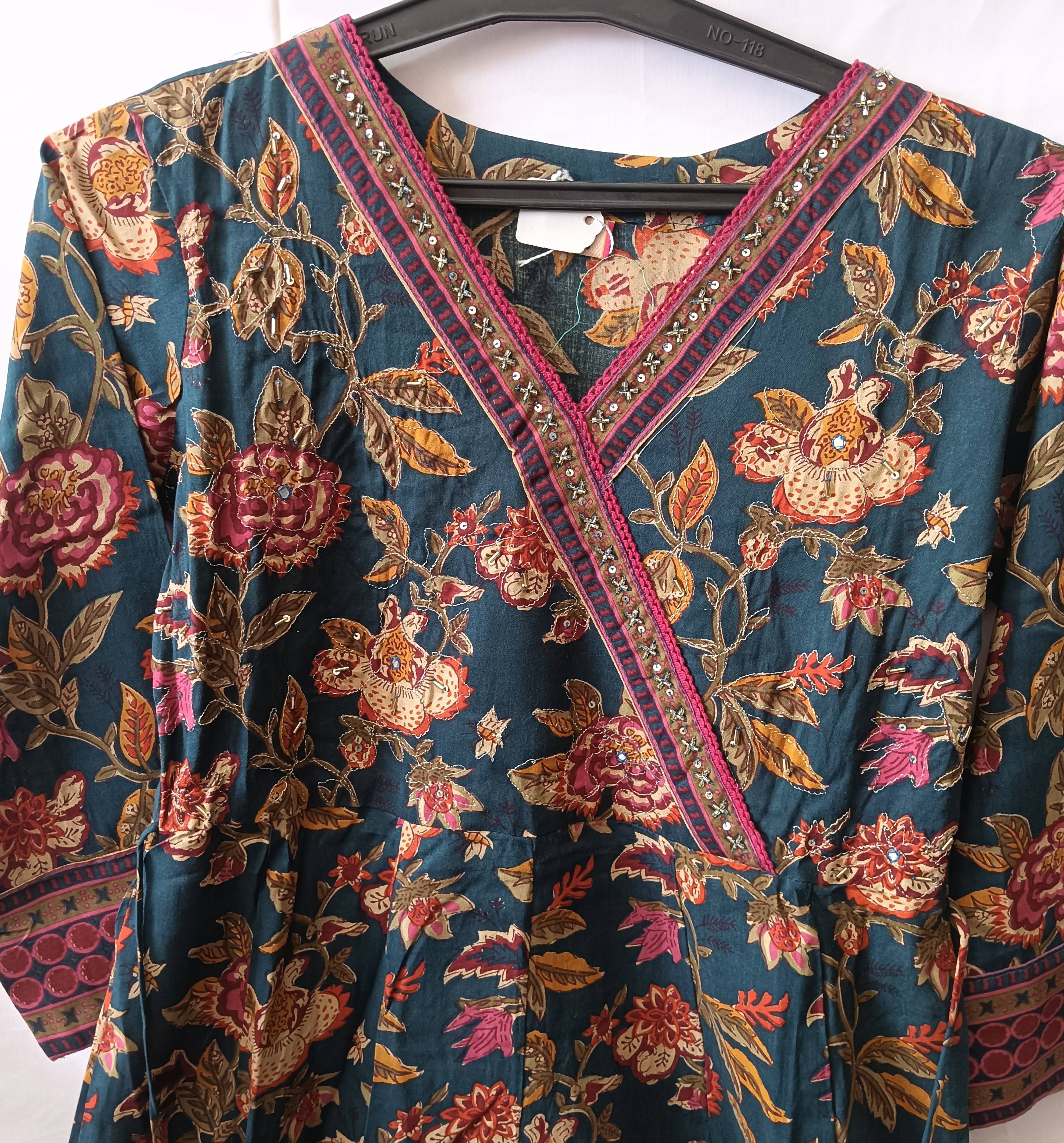 SHREE JI FASHION Floral Printed Anarkali Kurta in Maheshwar - Chic & Comfortable - Image 3