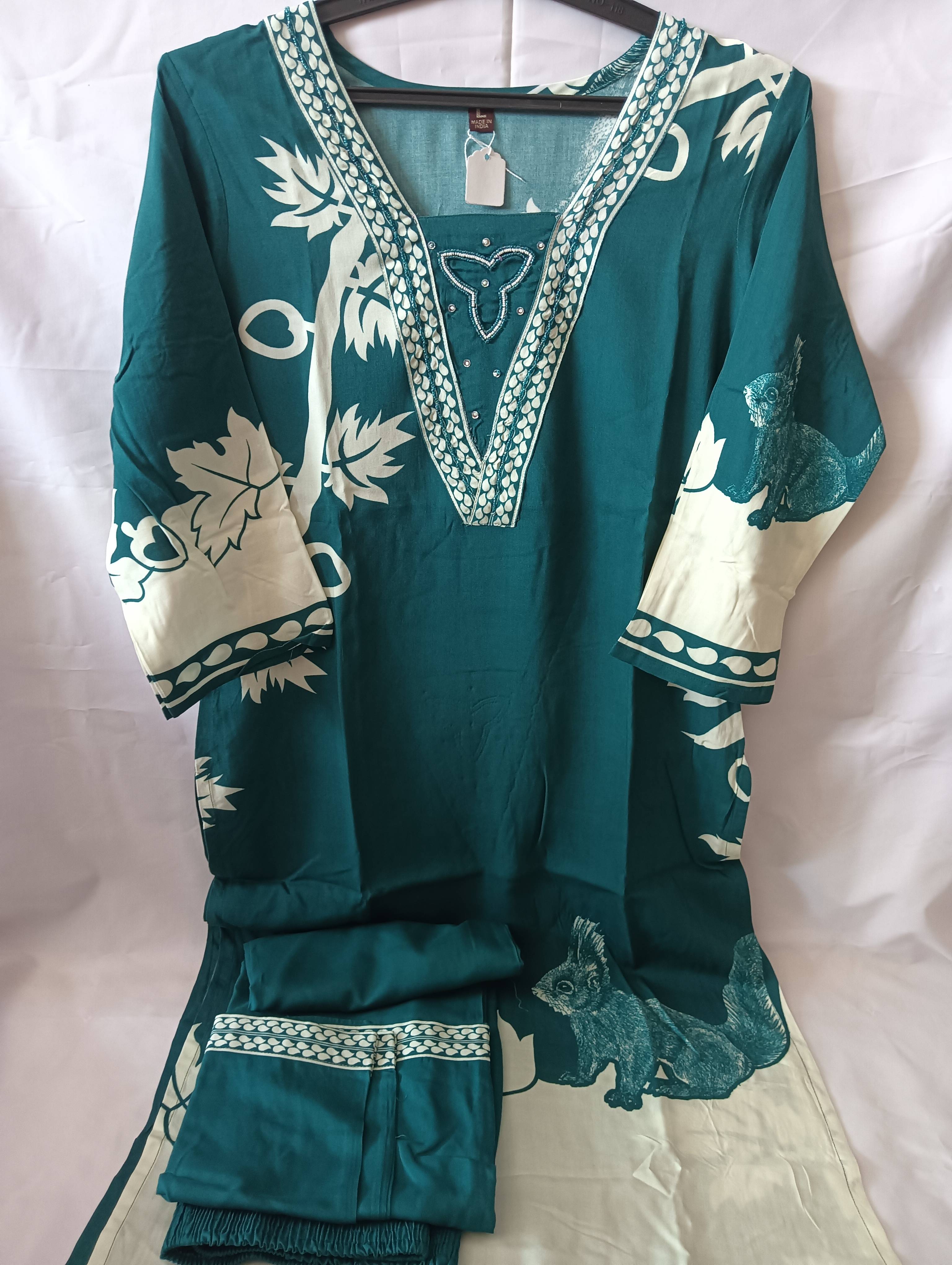 SHREE JI FASHION MAHESHWAR Floral Print Kurta with Plazo Set in Maheshwar - Casual Wear - Image 4