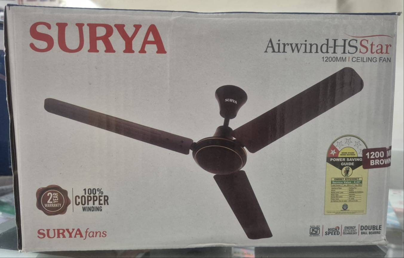 Surya Airwind HS Star Ceiling Fan in Near Panchaytimandir - Stylish and Energy-Efficient -  - Buy Online at EK ONKER TRADERS