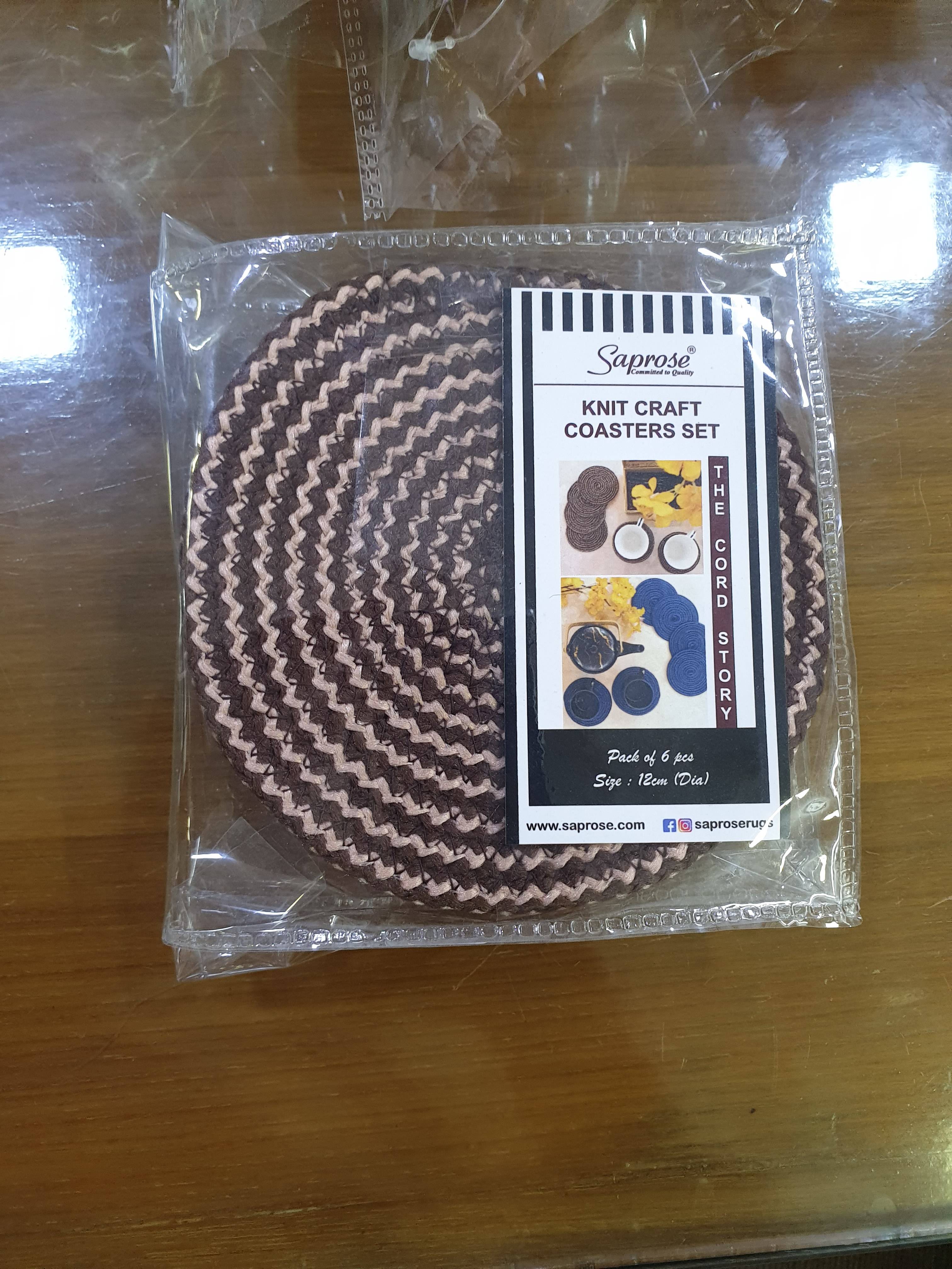 Saprose Knit Craft Coasters Set in Pune - Enhances Table Decor -  - Buy Online at VARDHAMAN DISTRIBUTORS