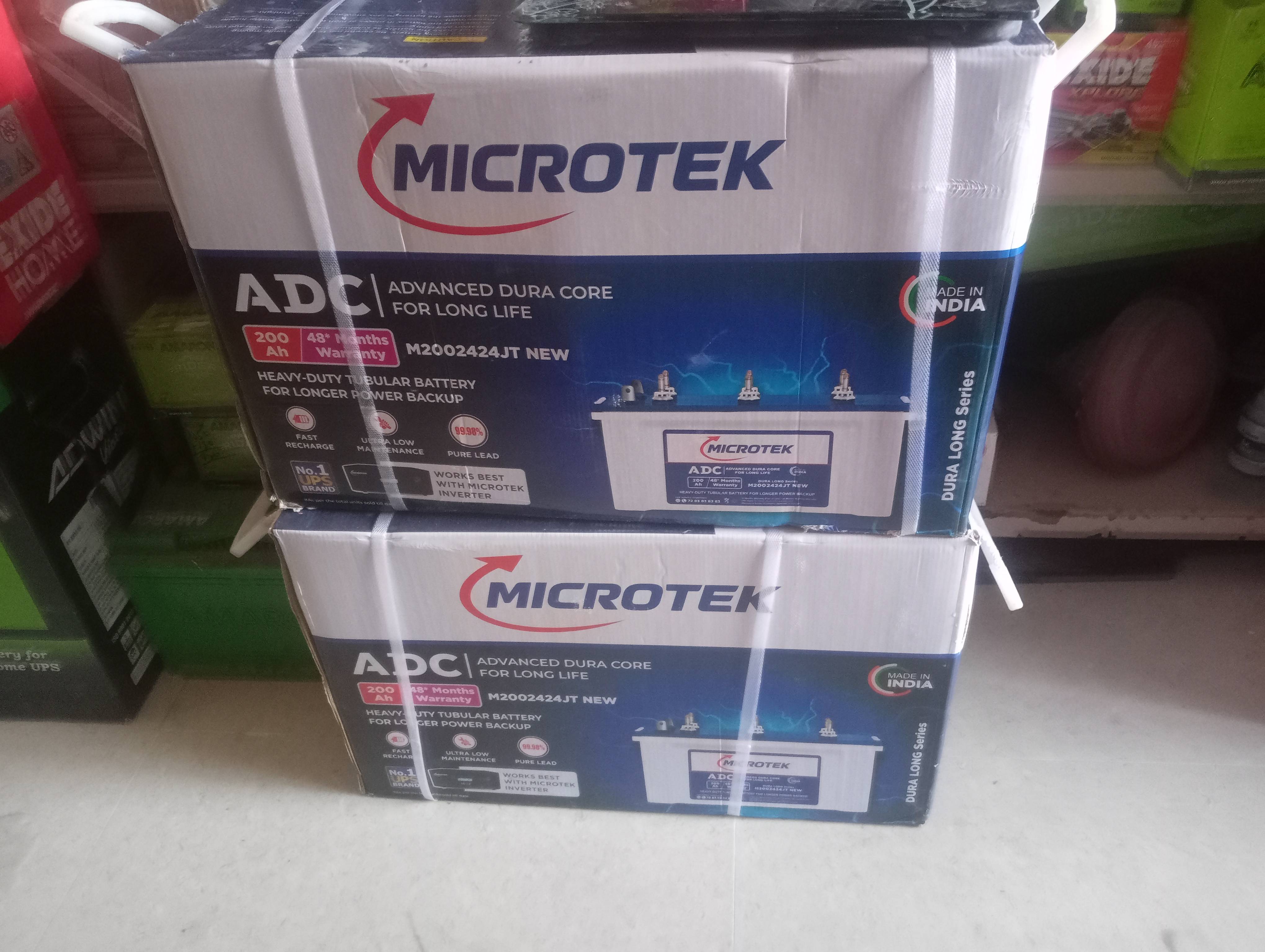 Microtek200 AH 2424 JT ADC Heavy-Duty Tubular Battery in Zirakpur Extended Power Backup -  - Buy Online at SUNRISE ENTERPRISES