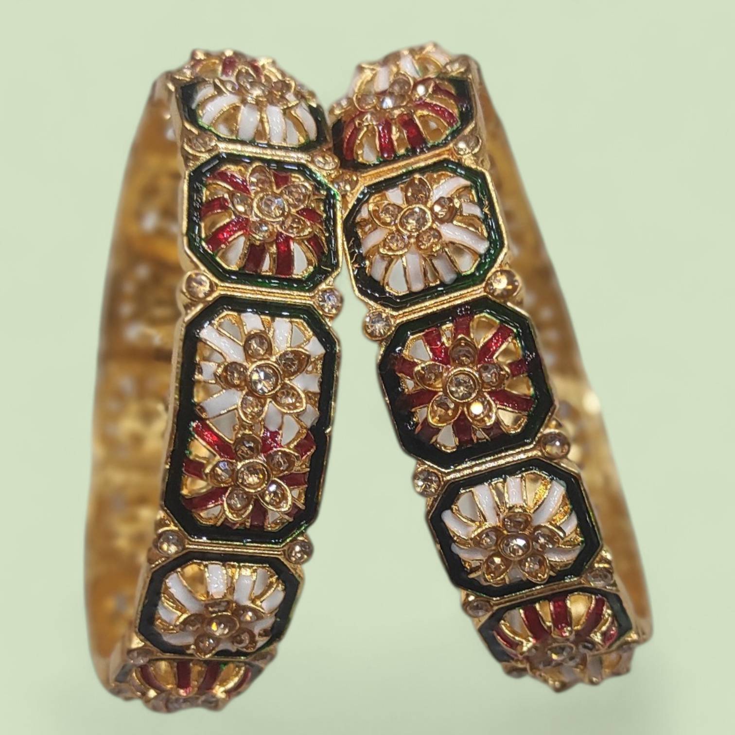 Kundan Meenakari Bangles in Sojat City - Exquisite Gold-Plated Design -  - Buy Online at GAYATRI FANCY STORE