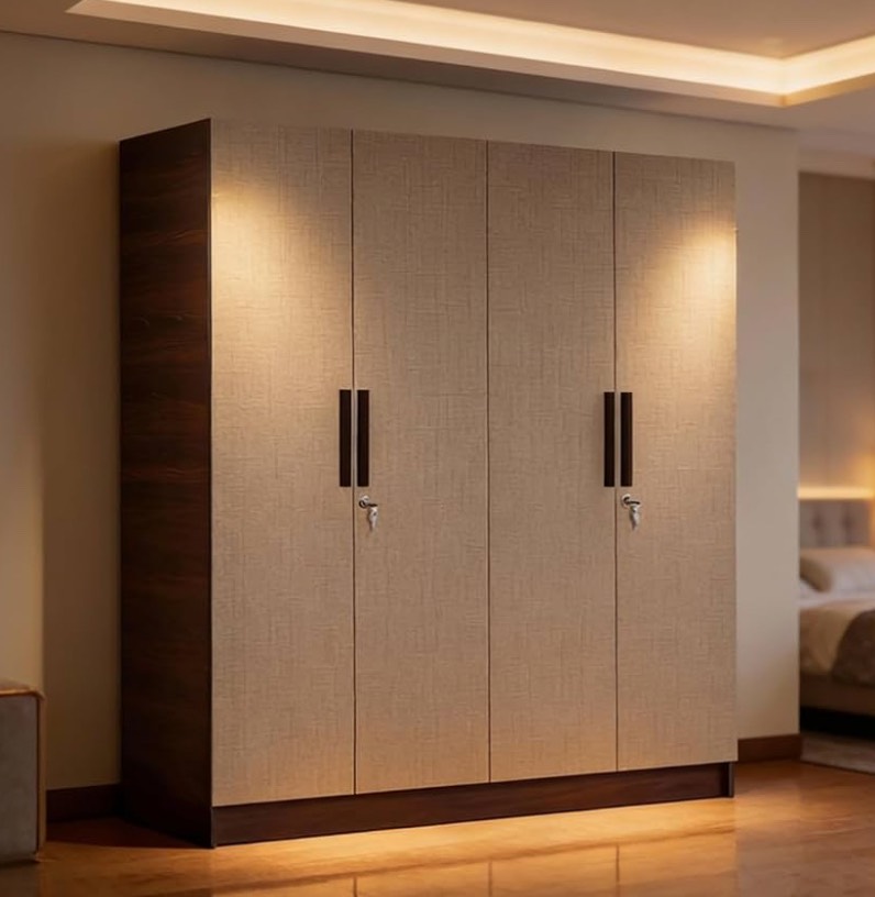 Wardrobe Furniture: Modern Four-Door Wardrobe in Jalandhar - Spacious Storage -  - Buy Online at NAGPAL EMPORIUM