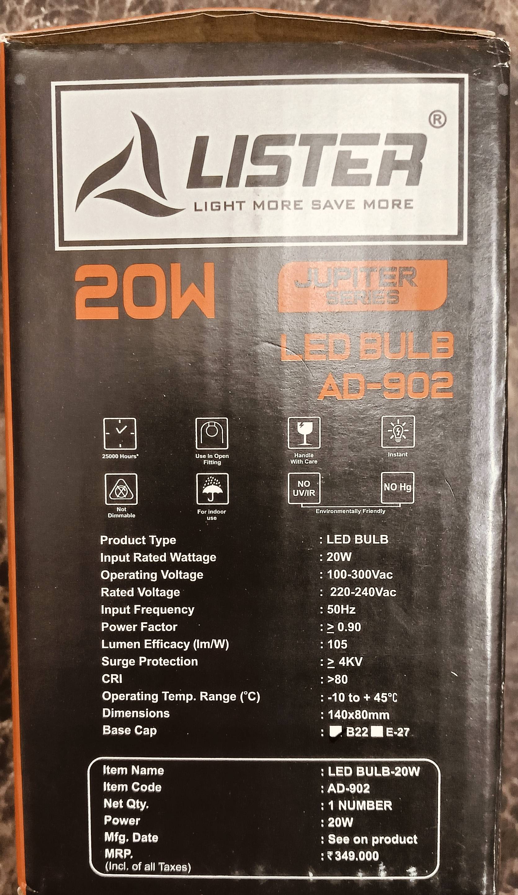 Lister Jupiter Series LED Bulb in Jawad Eye Comfort - Image 1