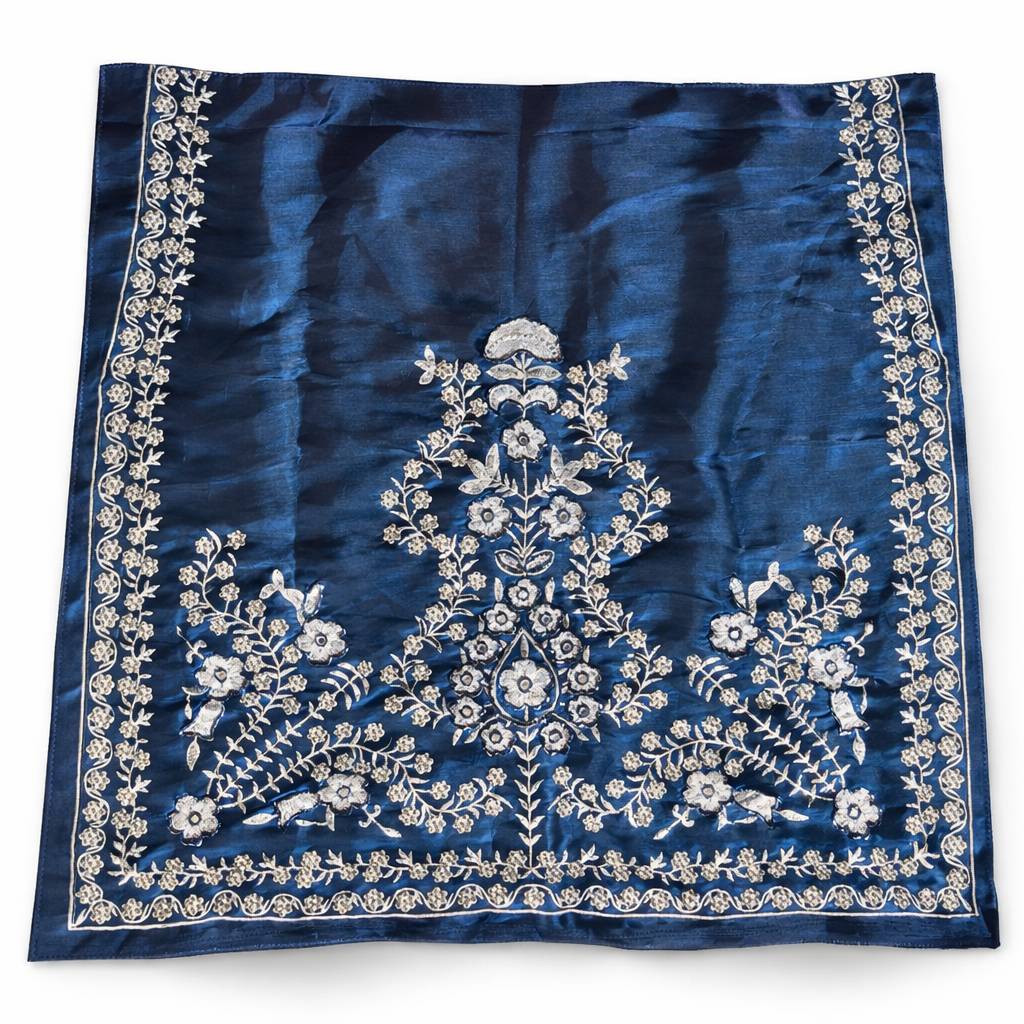 Parvaaz Handcraft Navy Blue Designer Embroidered Kurta Dupatta Set - Image 2