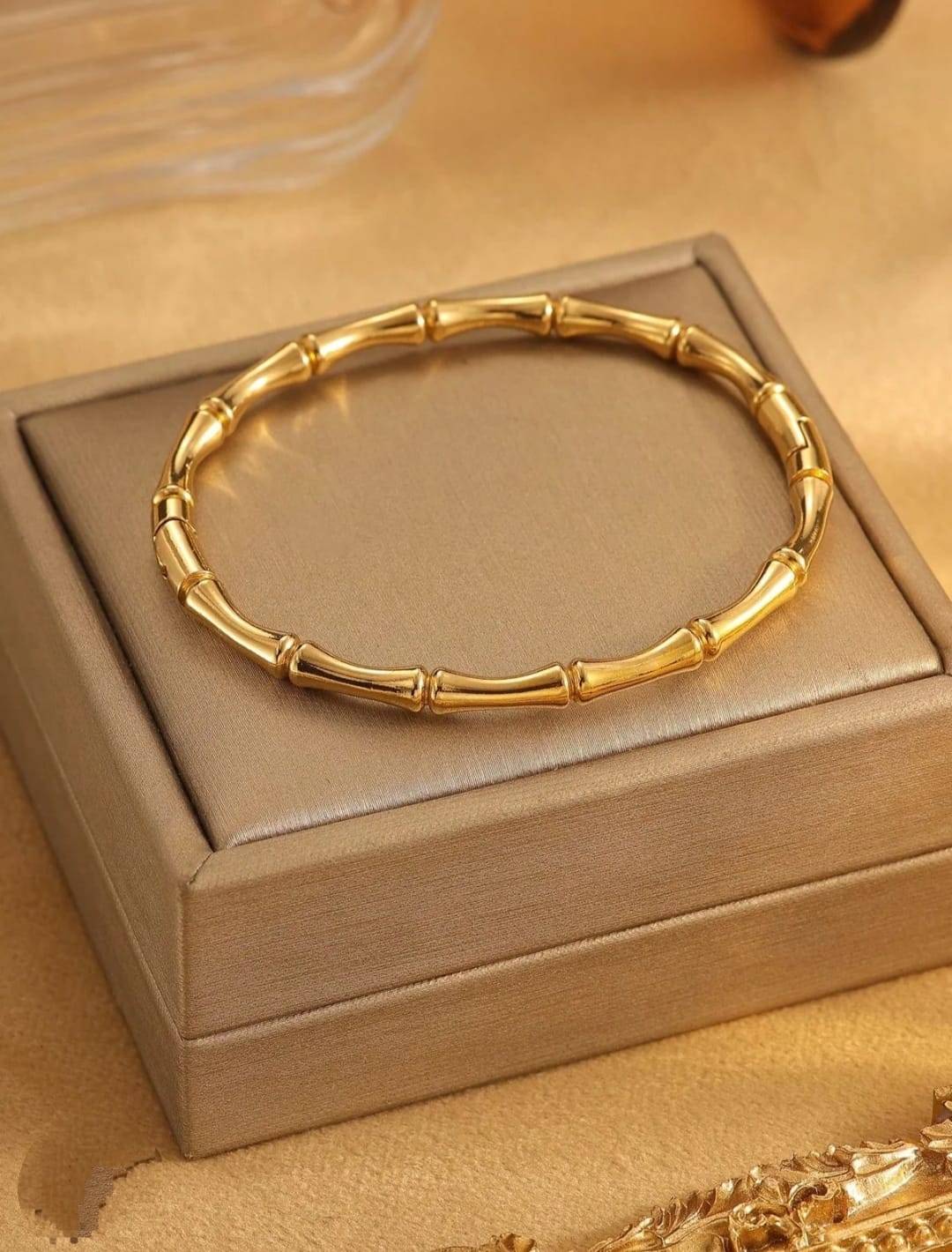 Usha Arts Shop Elegant Gold Plated Bamboo Bangle in Malad West Stylish Accessory