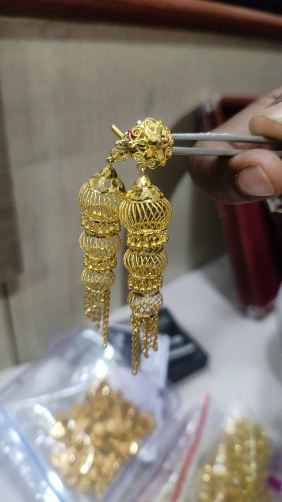 Koyambatur Jhumka in Varanasi - Elevate Your Party Look -  - Buy Online at GOLDNORA JEWELLERS