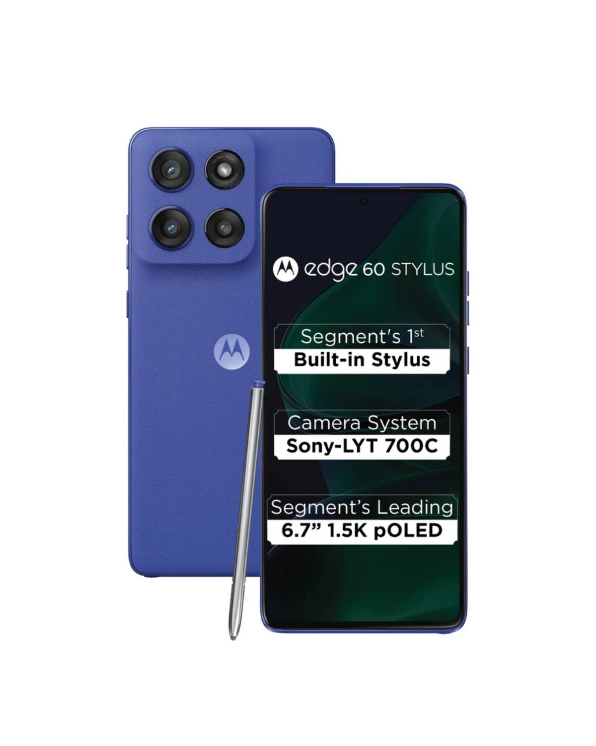 MOTOROLA Edge 60 Stylus in SATRIKH, PANTONE Surf the Web, 256GB Storage, 8GB RAM - Image 1