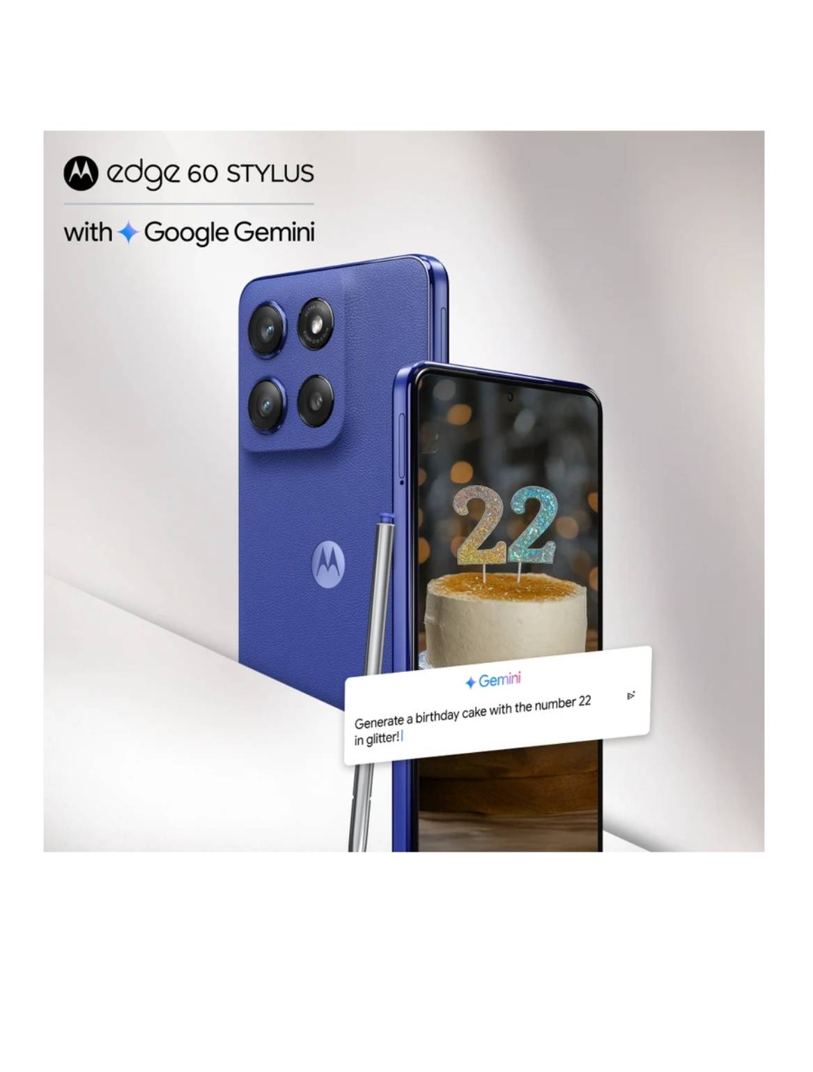 MOTOROLA Edge 60 Stylus in SATRIKH, PANTONE Surf the Web, 256GB Storage, 8GB RAM - Image 4