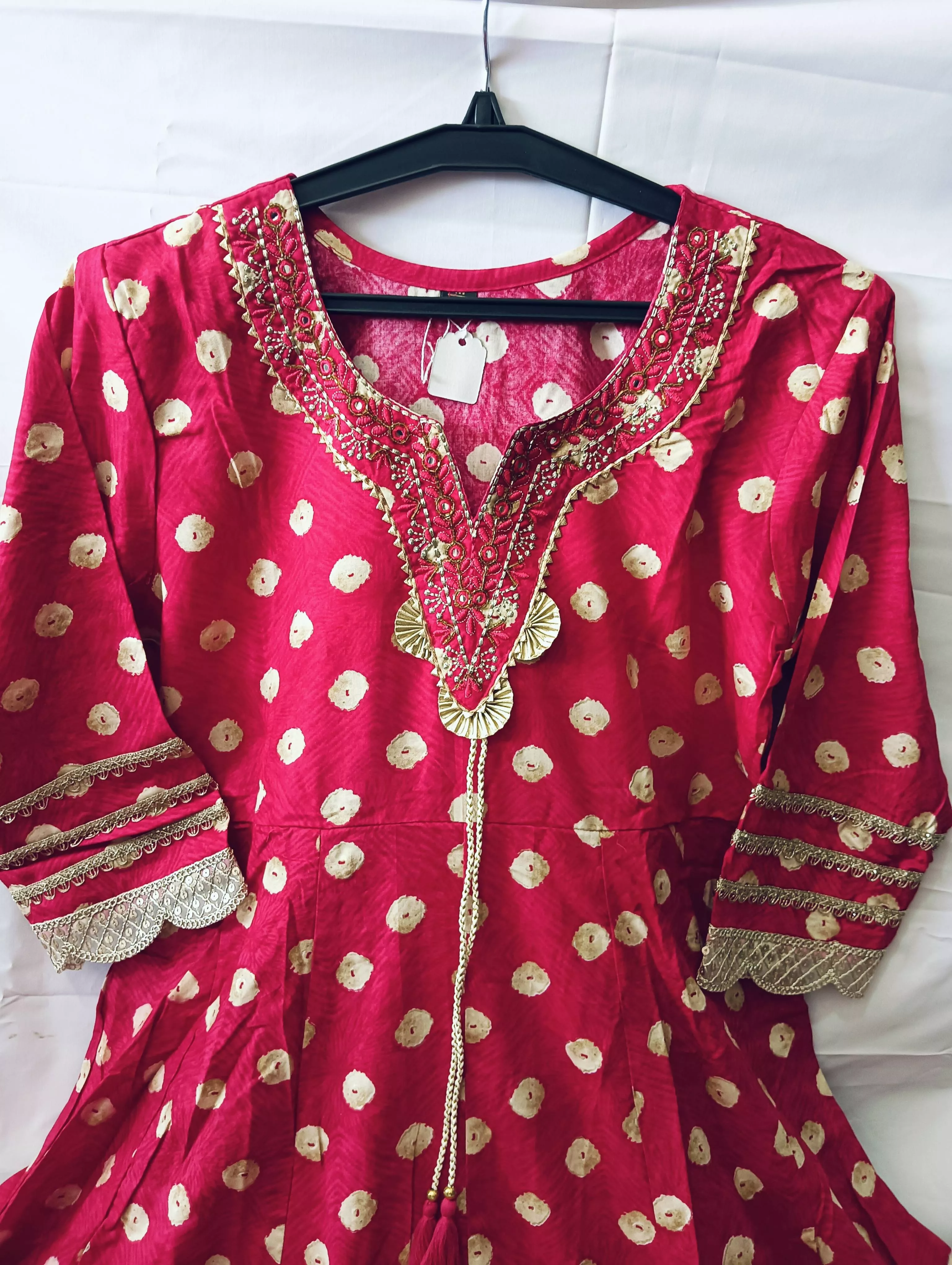 SHREE JI FASHION MAHESHWAR Pink Embroidered Anarkali Suit in Maheshwar - Festive Attire - Image 3