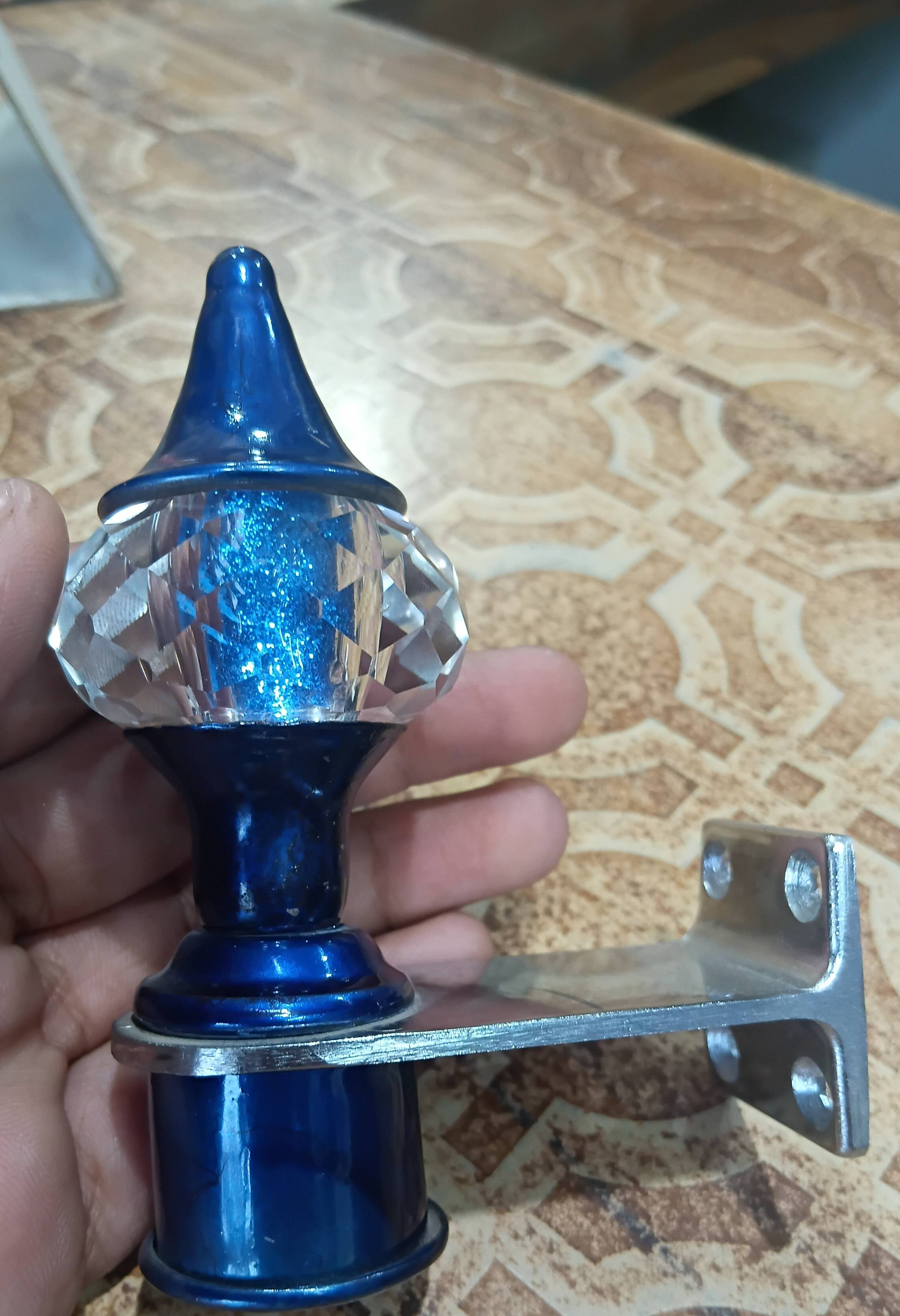 Curtain Bracket with Crystal Finial in Glass House - Elegant Home Decor -  - Buy Online at GLASS HOUSE