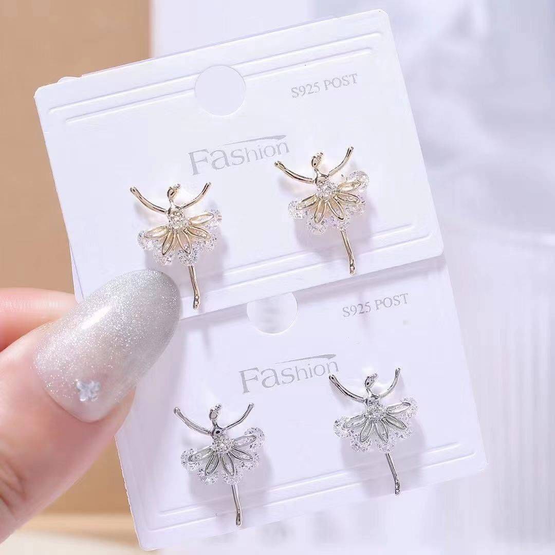 Usha Arts Shop Ballerina Silver Earrings in Malad West: Elegant and Graceful Design