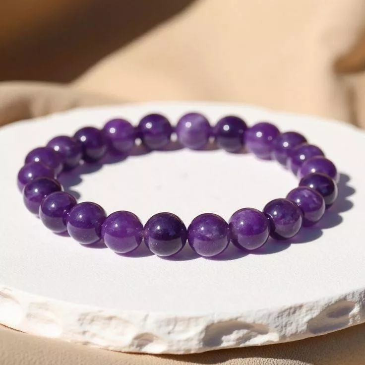 Amethyst Bead Bracelet -  - Buy Online at HEALING GEMS
