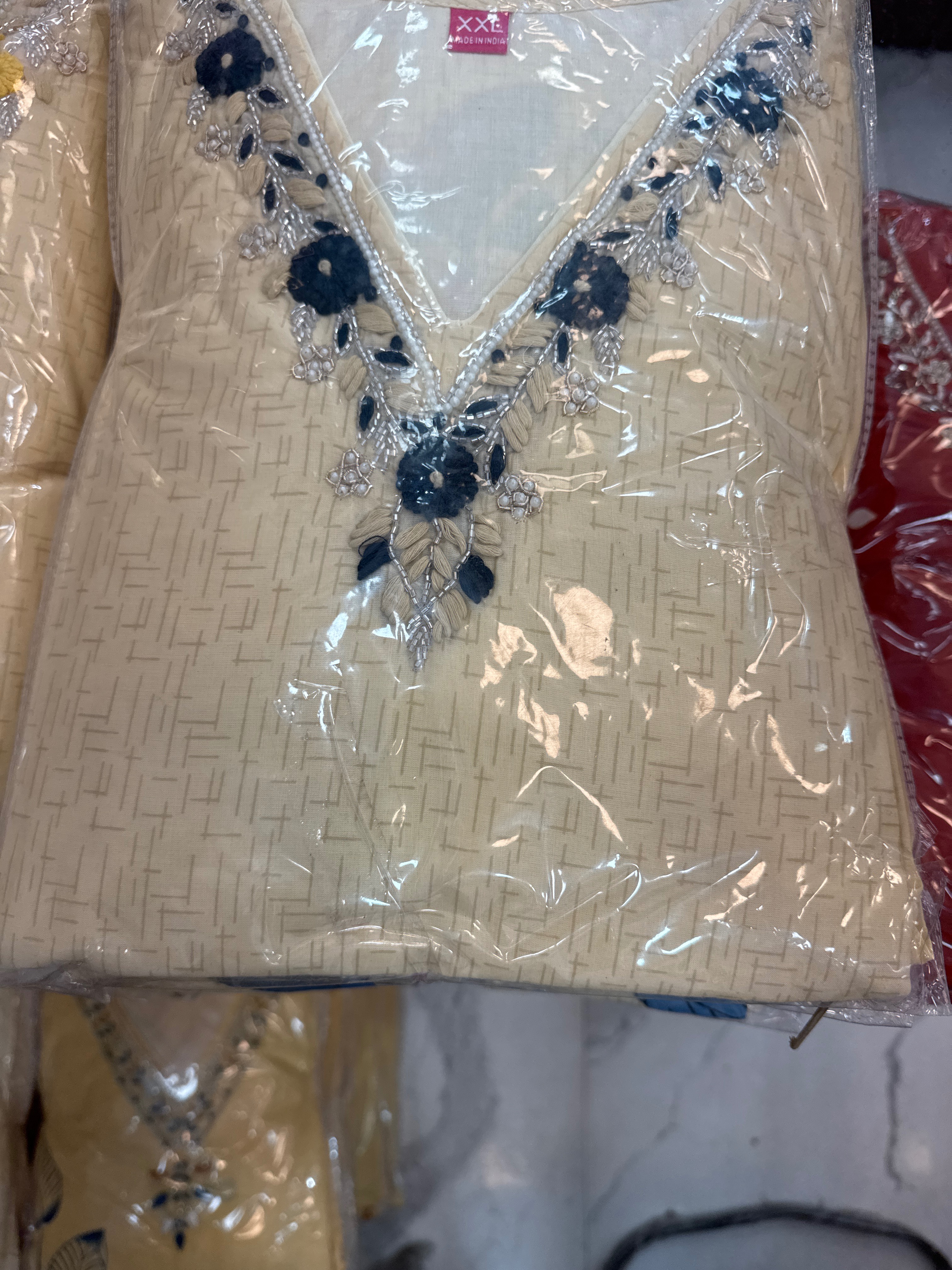 Embroidered Kurti in Sanganer with Floral Design -  - Buy Online at SAWARIYA FASHION