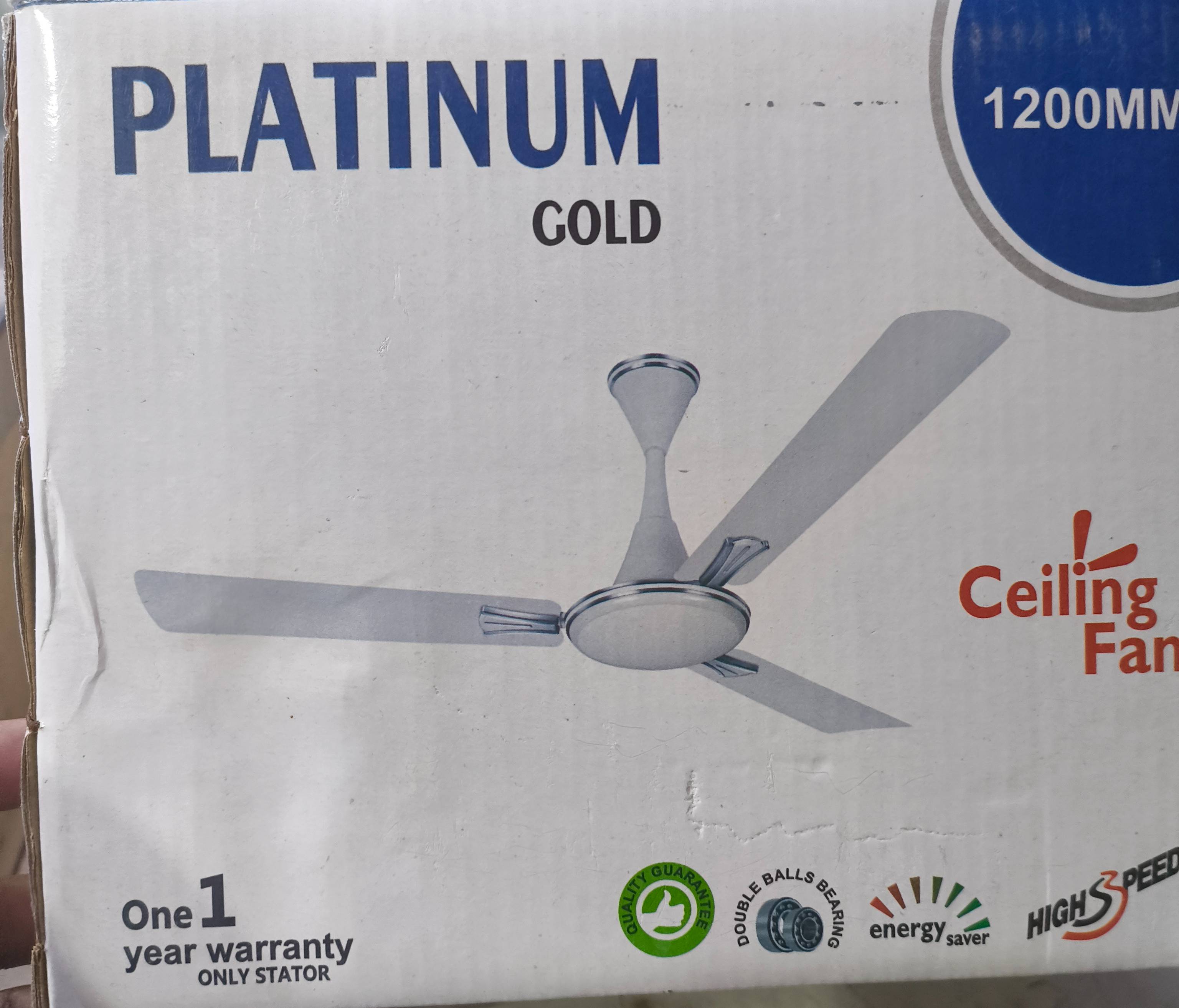 SAMRAT ELECTRONICS Platinum Gold Ceiling Fan in Narayan Market - High-Speed Performance - Image 1