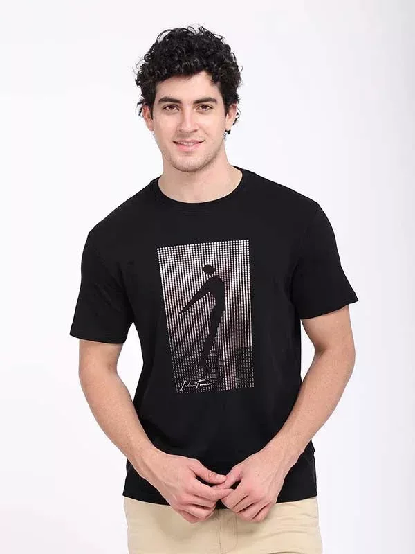 Men's Graphic T-Shirt in Dibrugarh: Stylish Black Design -  - Buy Online at Ladies Centre