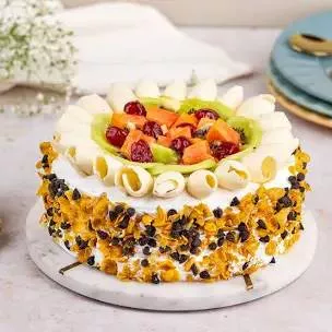 Exotic Fruit Delight Cake in Gurdaspur: Creamy Cake with Exotic Fruits -  - Buy Online at ROYAL BLUE HOTEL