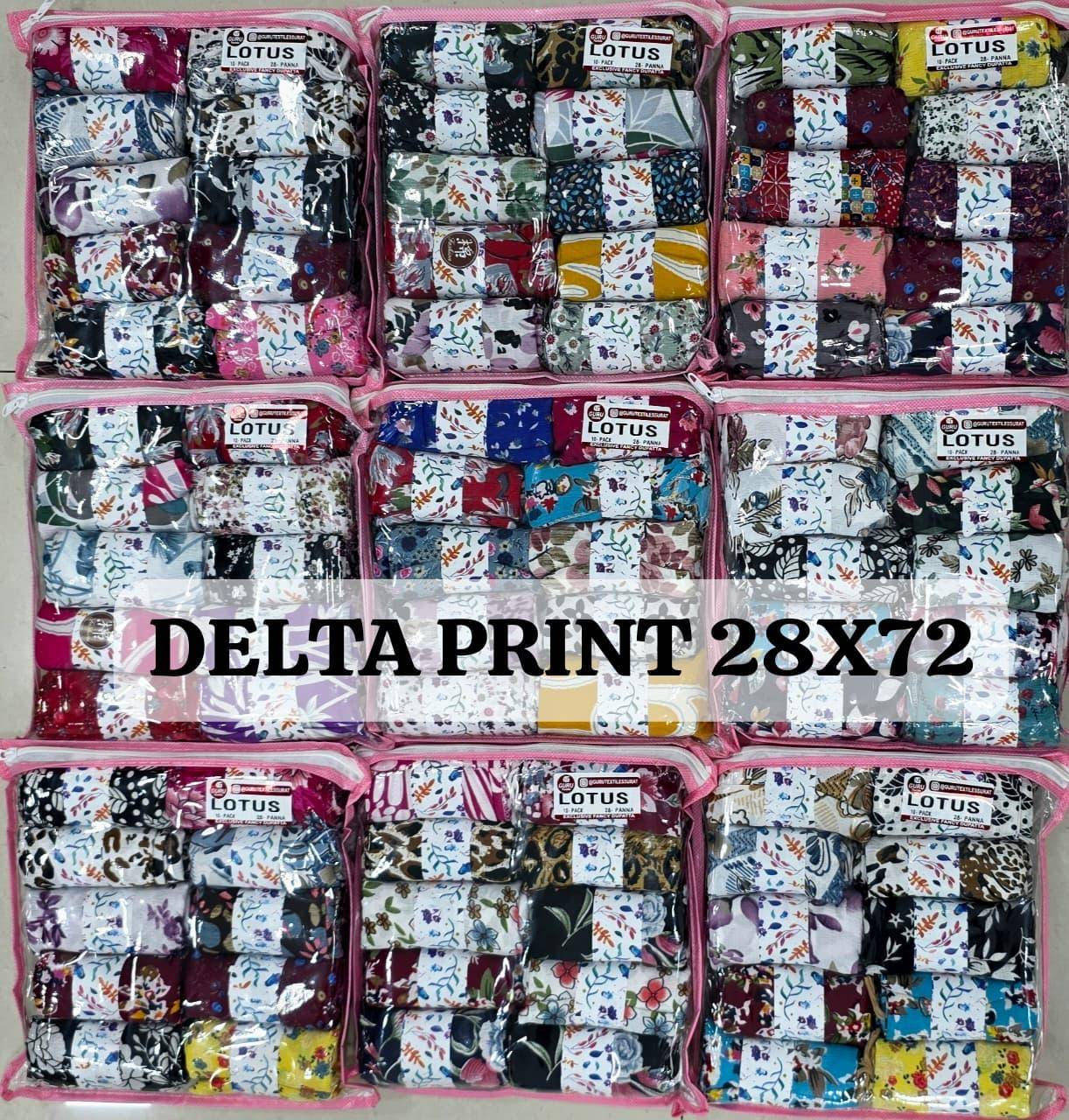  Lotus Delta Print Stole Scarf - Stylish & Comfortable PRAVEEN TEXTILES 