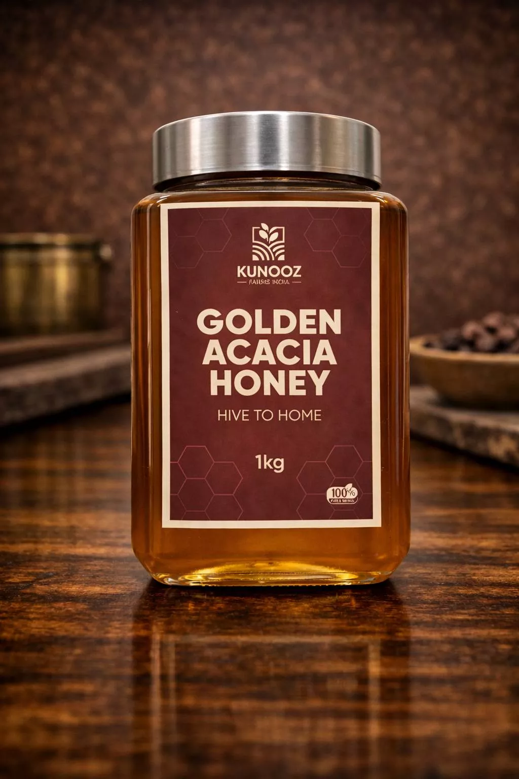  Kunooz Golden Acacia Honey in Hyderabad - Pure and Natural Sweetness RAWA ENTERPRISES FLAT NO 8B 404 ANANDVIHAR APARTMENTSHAIKPET ROAD