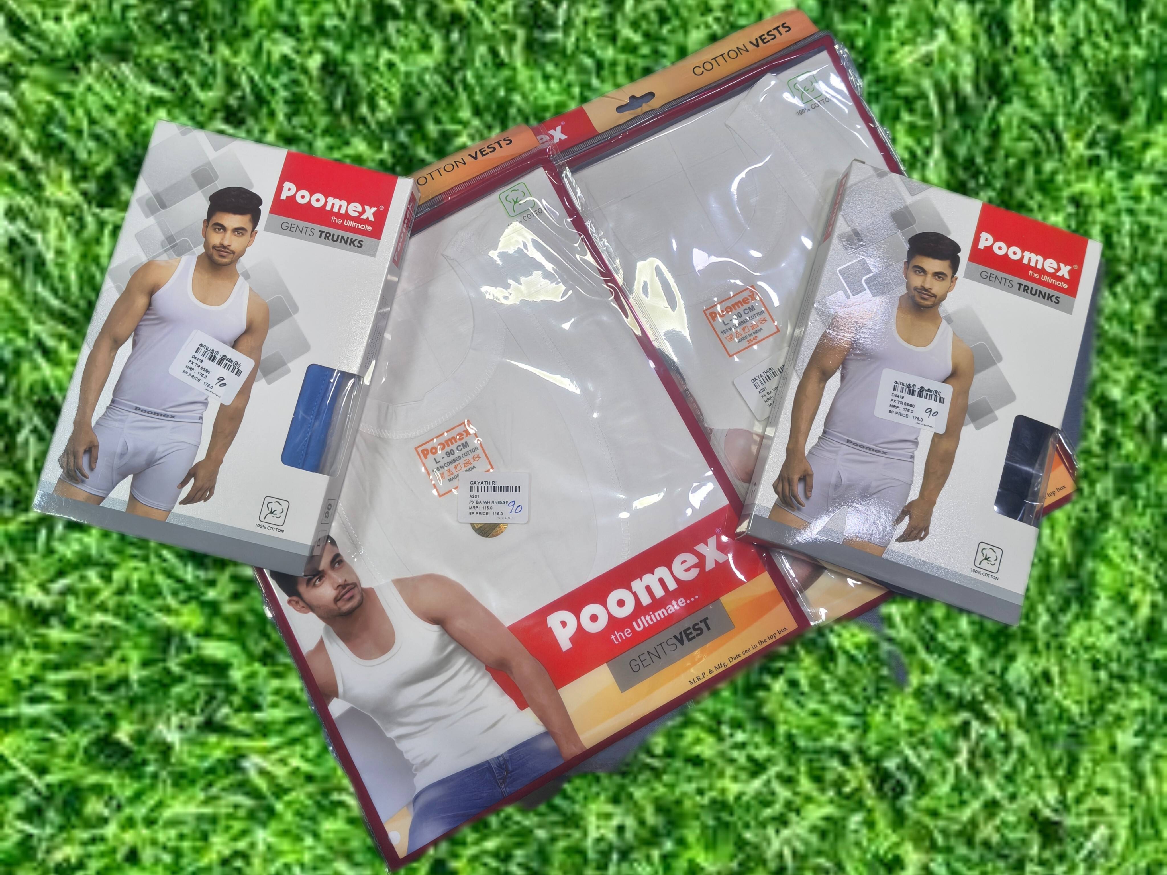 Poomex Cotton Vests and Gents Trunks in Indur: Comfortable Everyday Wear -  - Buy Online at GAYATHIRI READYMADES