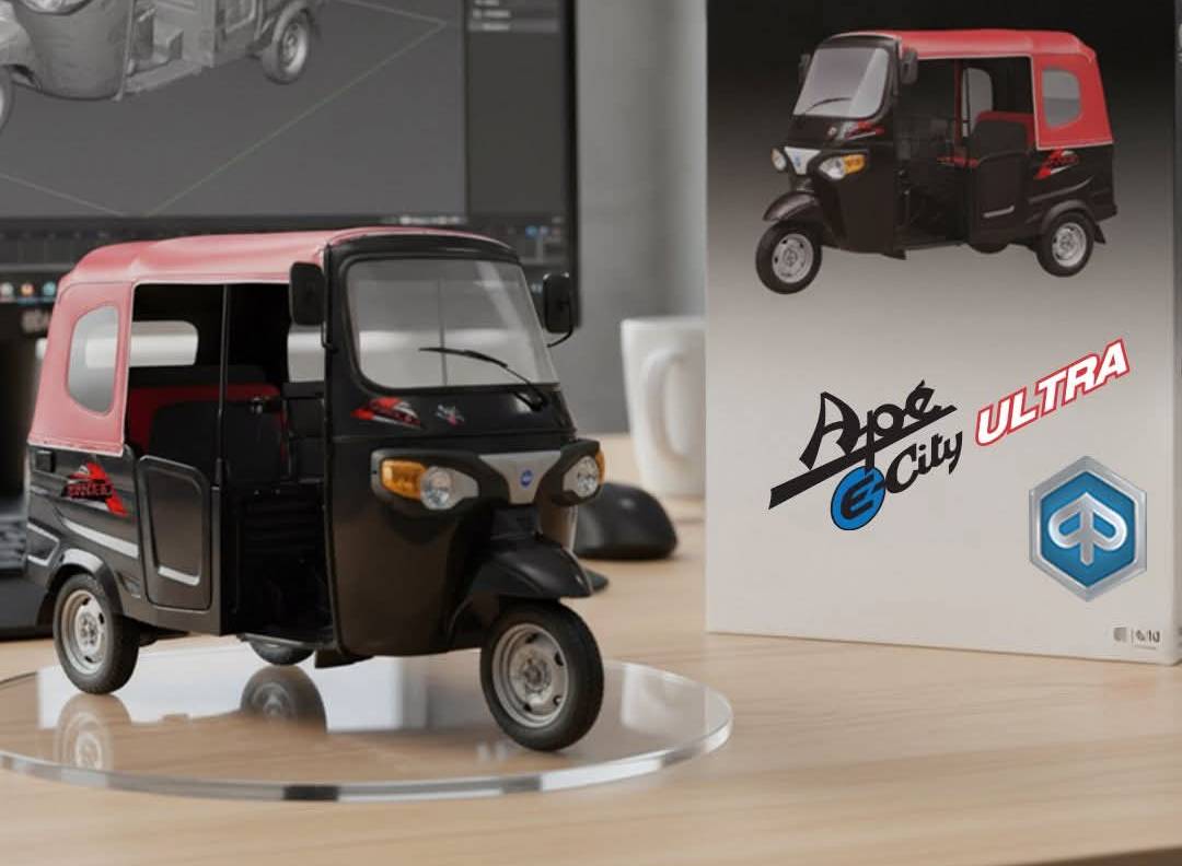 Die-Cast Model Ape E-City Ultra in Srinagar Electric Auto Rickshaw Replica - Image 1
