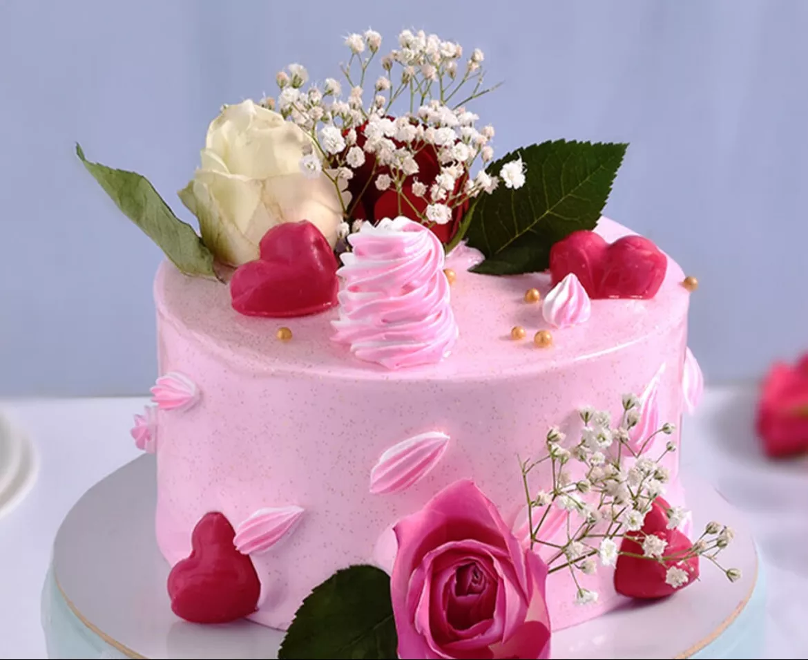 Romantic Blossom Cake in Kapurthala - Ideal for Romantic Celebrations -  - Buy Online at BALBIR SWEETS AND CATERING