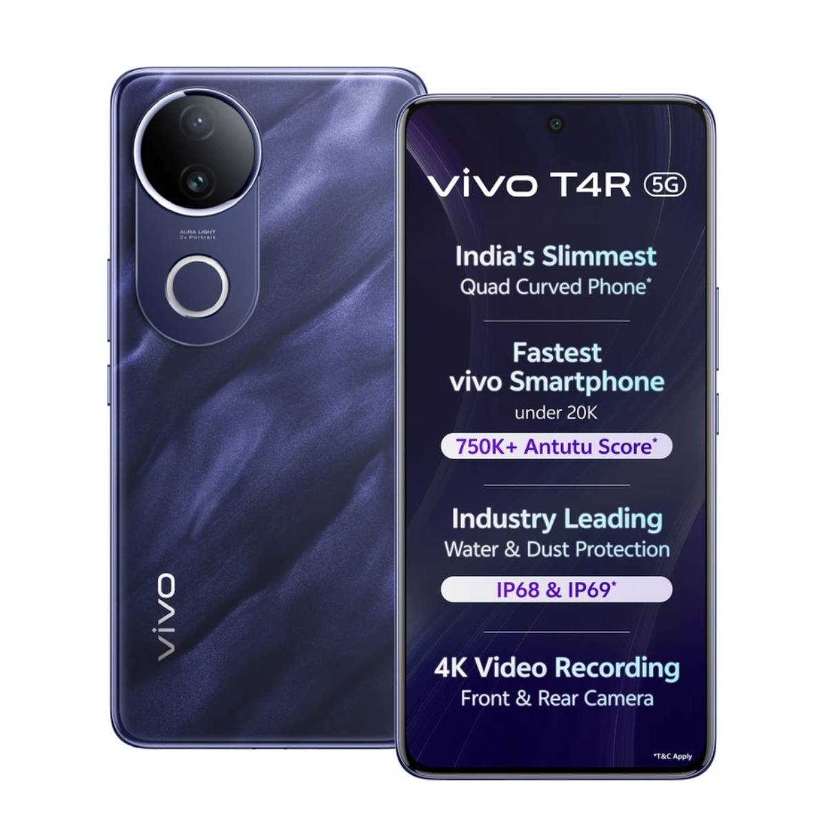 VIVO T4R 5G ( 8GB RAM + 256 GB ) in SATRIKH Dimensity 7400 Octa Core Processor - Image 1