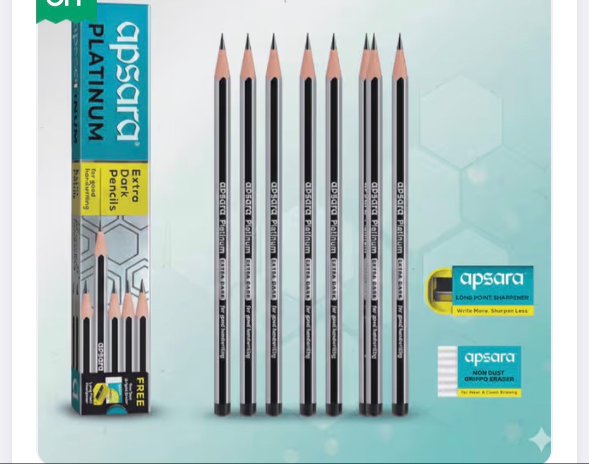Apsara Platinum Extra Dark Pencils Set in New Panvel with Free Sharpener & Eraser -  - Buy Online at IMPRESSION BOOKS