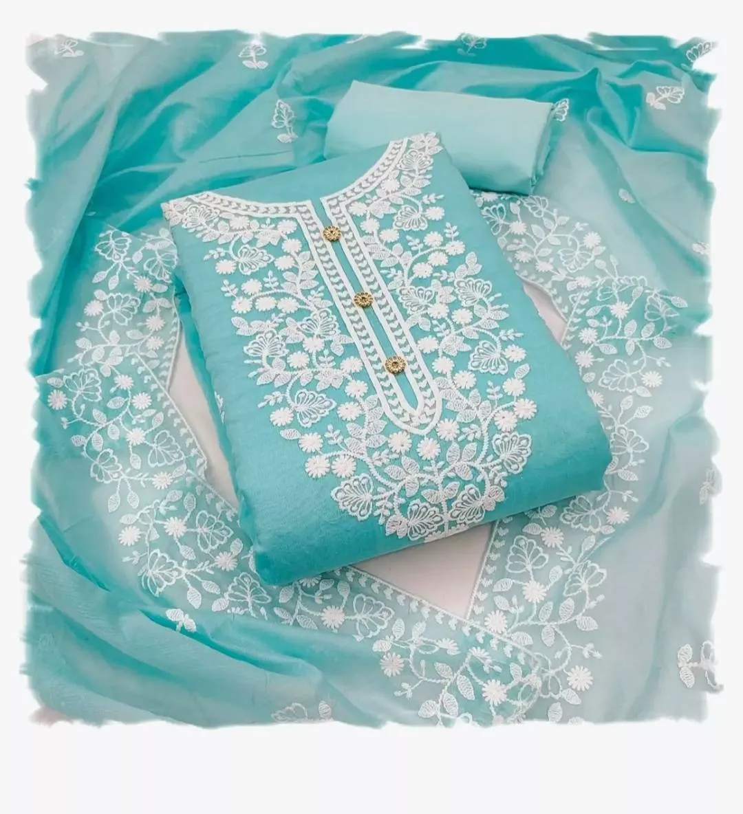 Chikankari Salwar Suit in Mahilpur: Elegant Blue Ethnic Wear -  - Buy Online at PHAGWARA CLOTH HOUSE