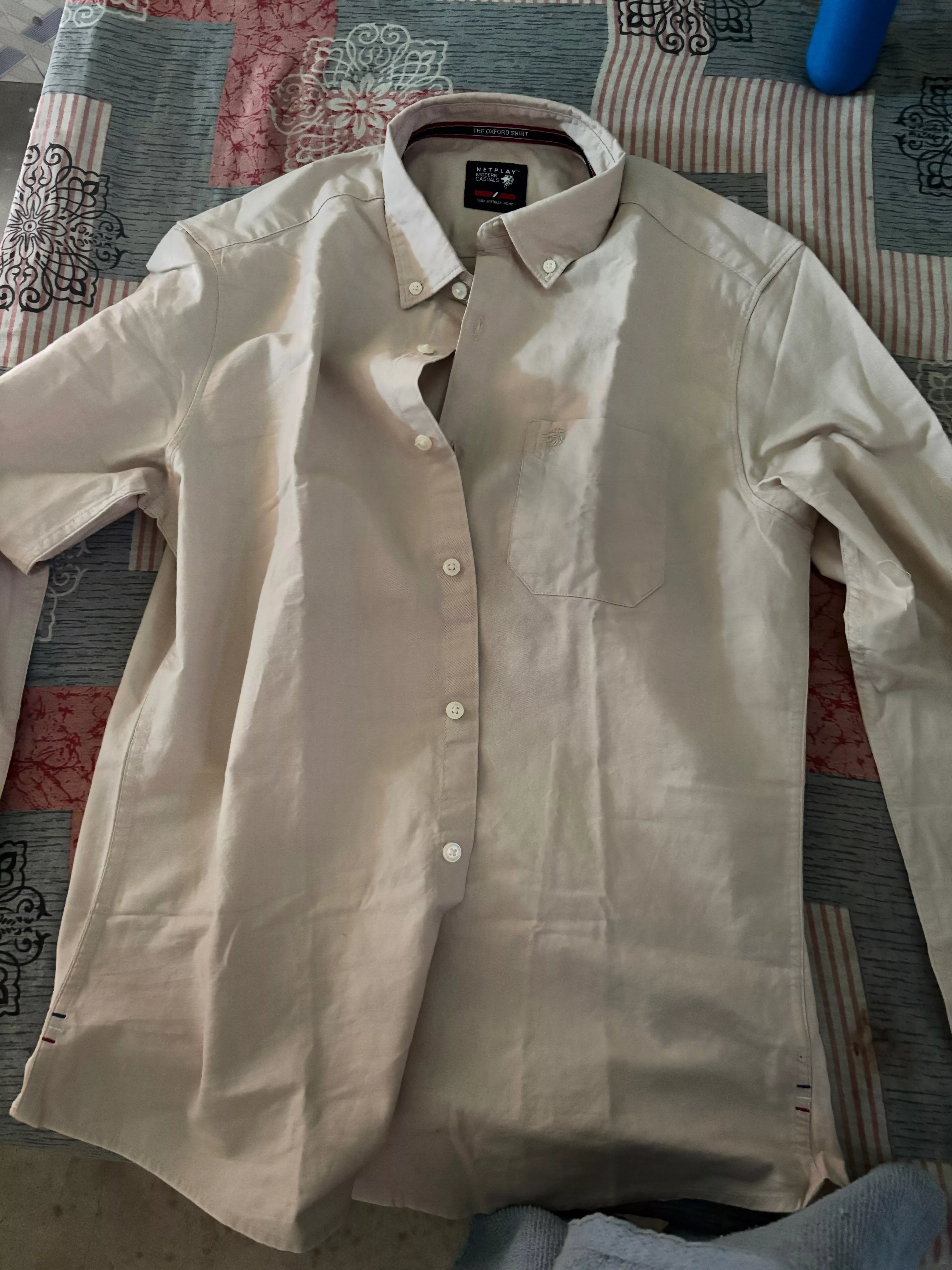 Stylish Beige Oxford Shirt in Sonari - Versatile Wear -  - Buy Online at RANJITA DAS