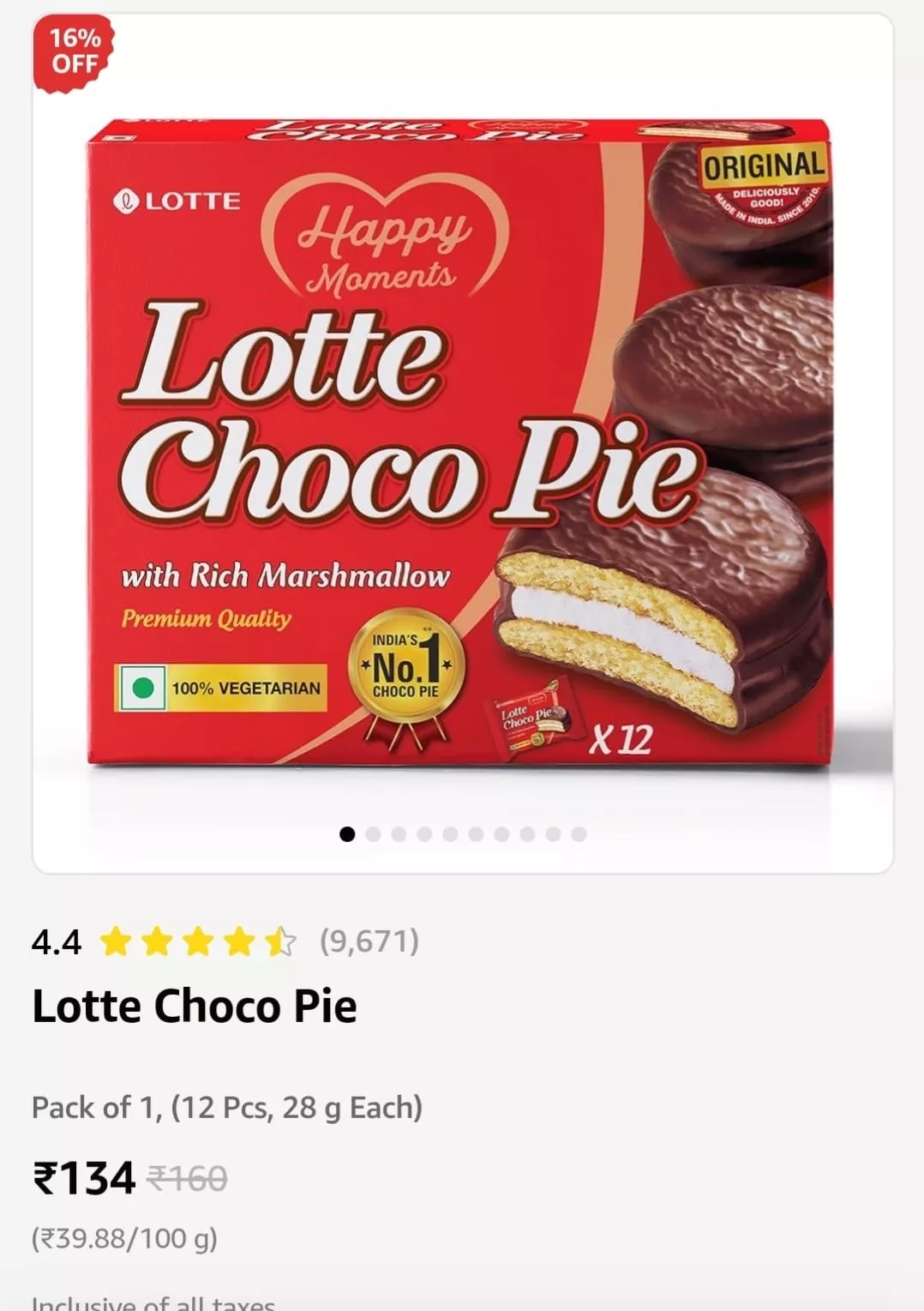 Lotte Choco Pie in Sahnewal: Pack of 12 Delicious Chocolate Pies -  - Buy Online at CLASSIC COMFORTS BAKERY