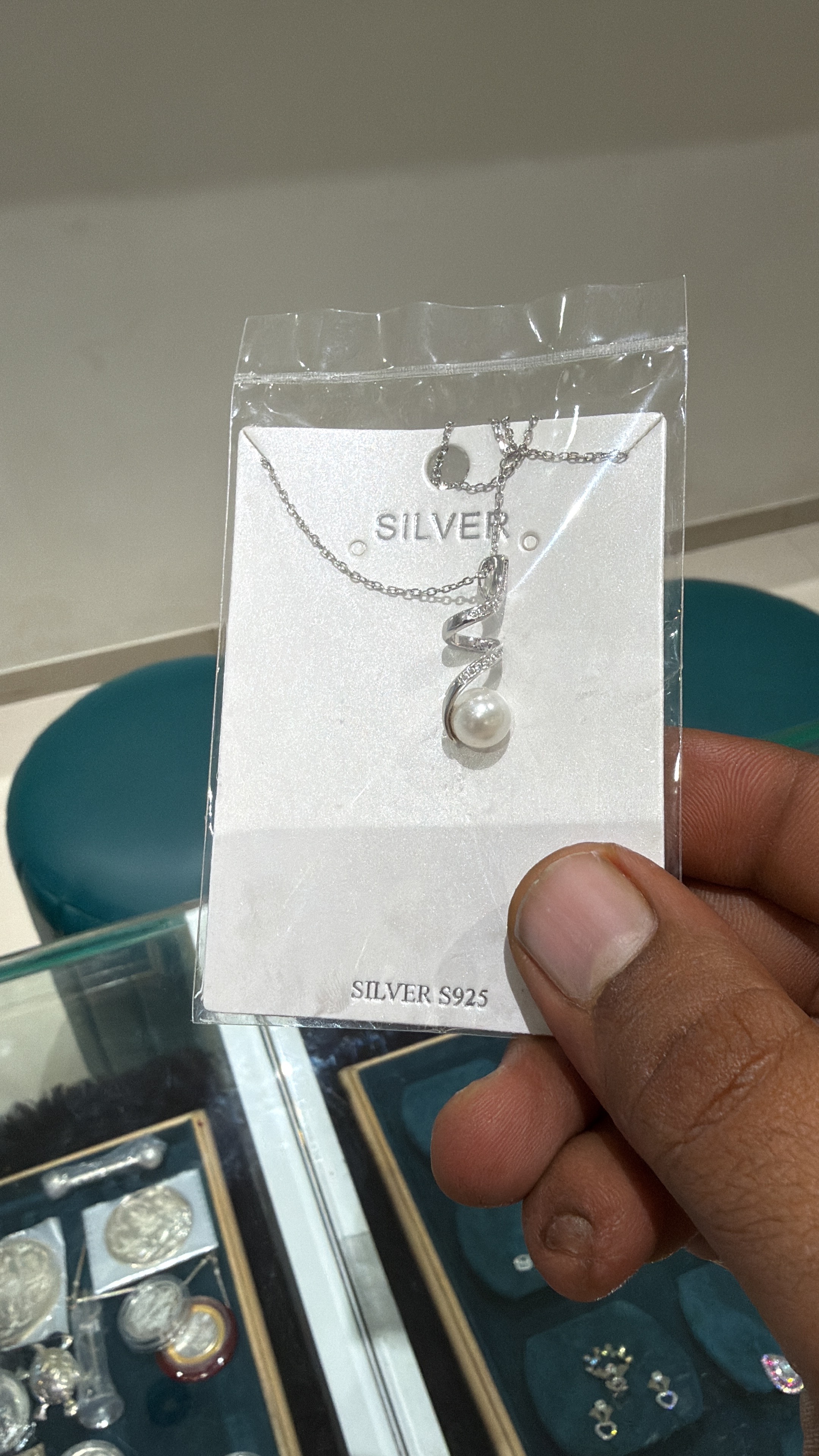 Sterling Silver Pearl Pendant Necklace in Rajkot Elegant Occasions -  - Buy Online at R K JEWELLERS