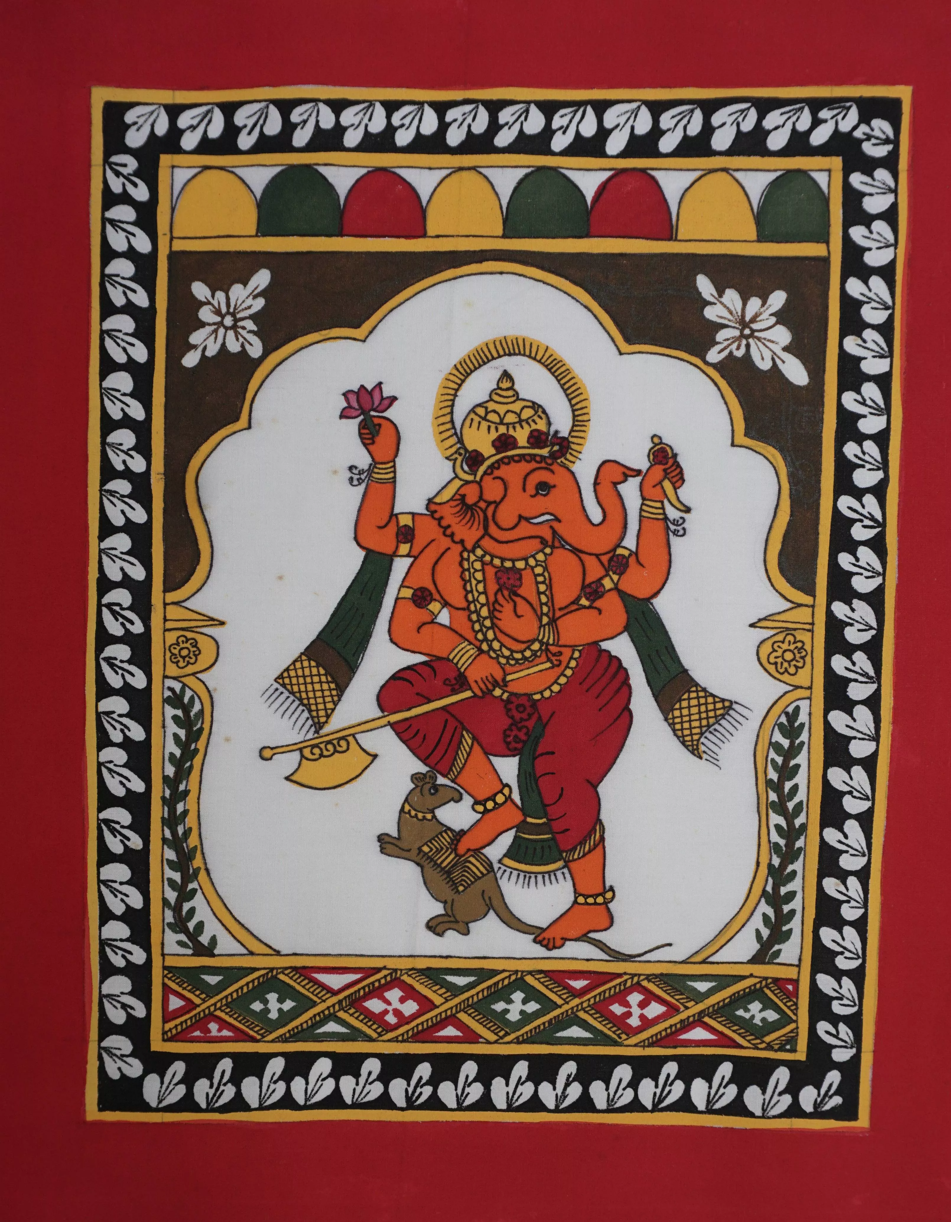 Rajasthani Phad Artwork Dancing Ganesha in Jaipur - Symbol of Prosperity and Luck -  - Buy Online at CHITRABHOOMI