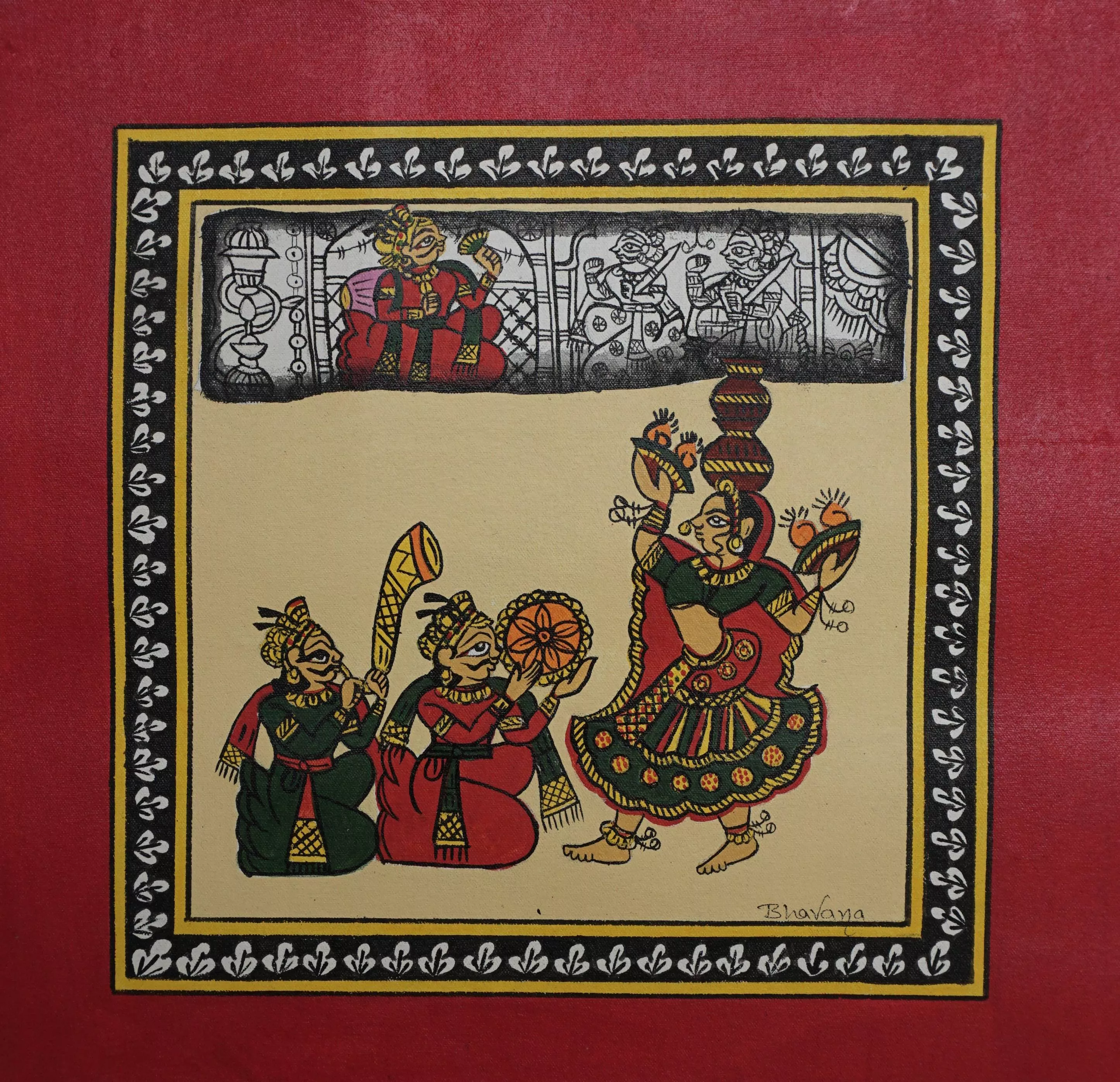 Art/Canvas Dancing in Royal Court Jaipur Elegance and Grace -  - Buy Online at CHITRABHOOMI