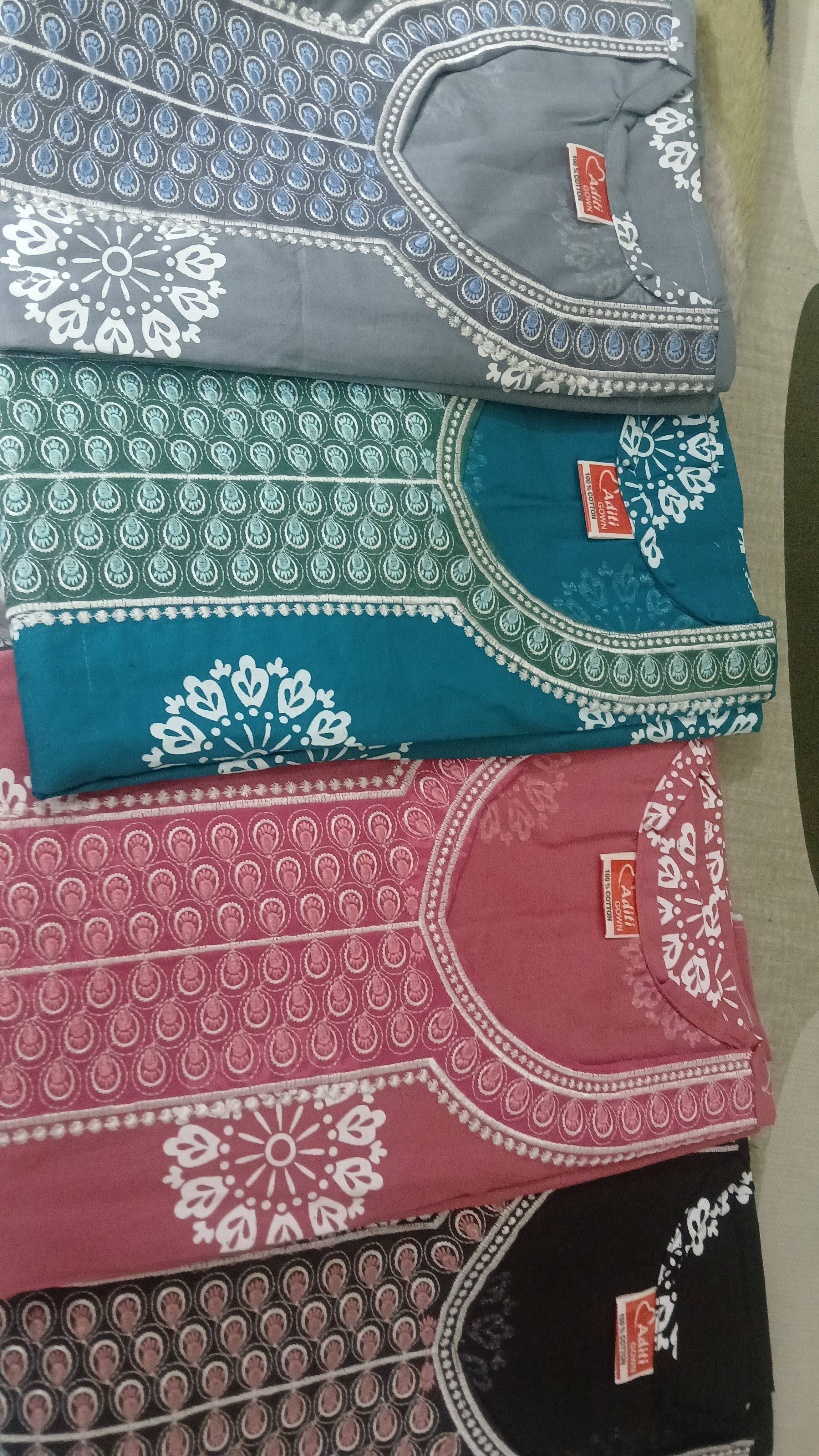 Guru Maa Garments Aditi Gown Cotton Fancy Nighty in Indore Fast Color -  - Buy Online at RAHUL ASHPALIYA