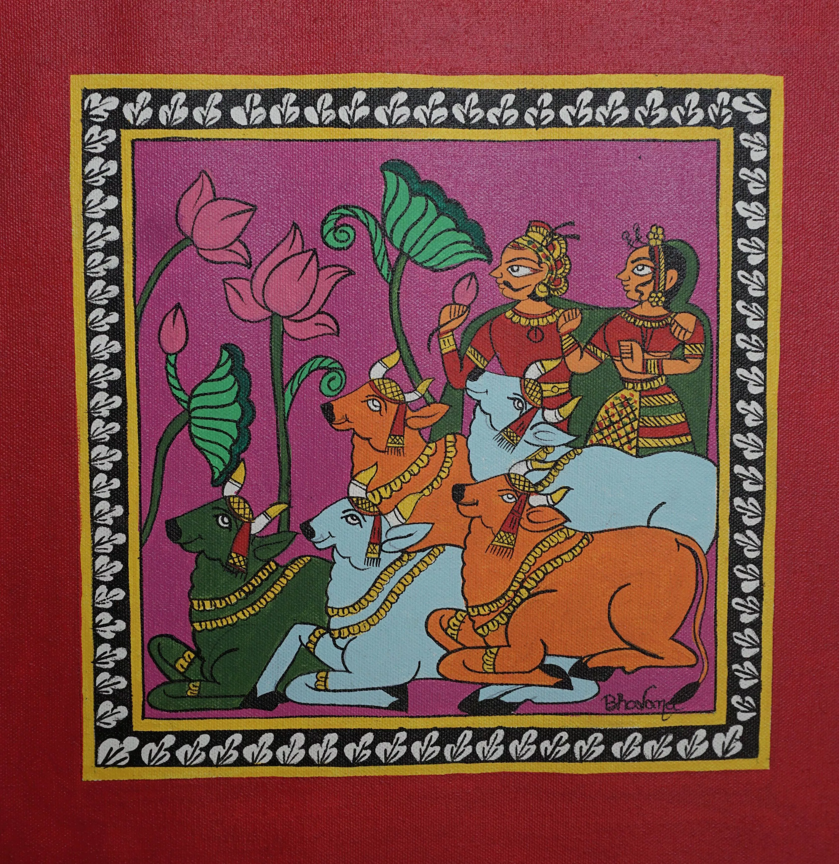 Rajasthani Folk Life -Phad Artwork in Jaipur Unframed Traditional Artistry -  - Buy Online at CHITRABHOOMI