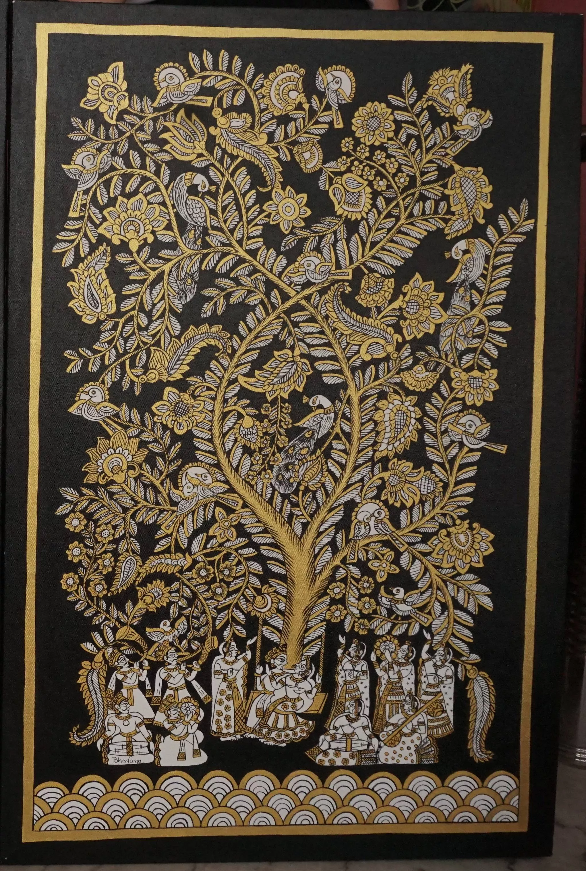 Tree of Life-Life Celebrations in Jaipur: Phad Artstyle -  - Buy Online at CHITRABHOOMI